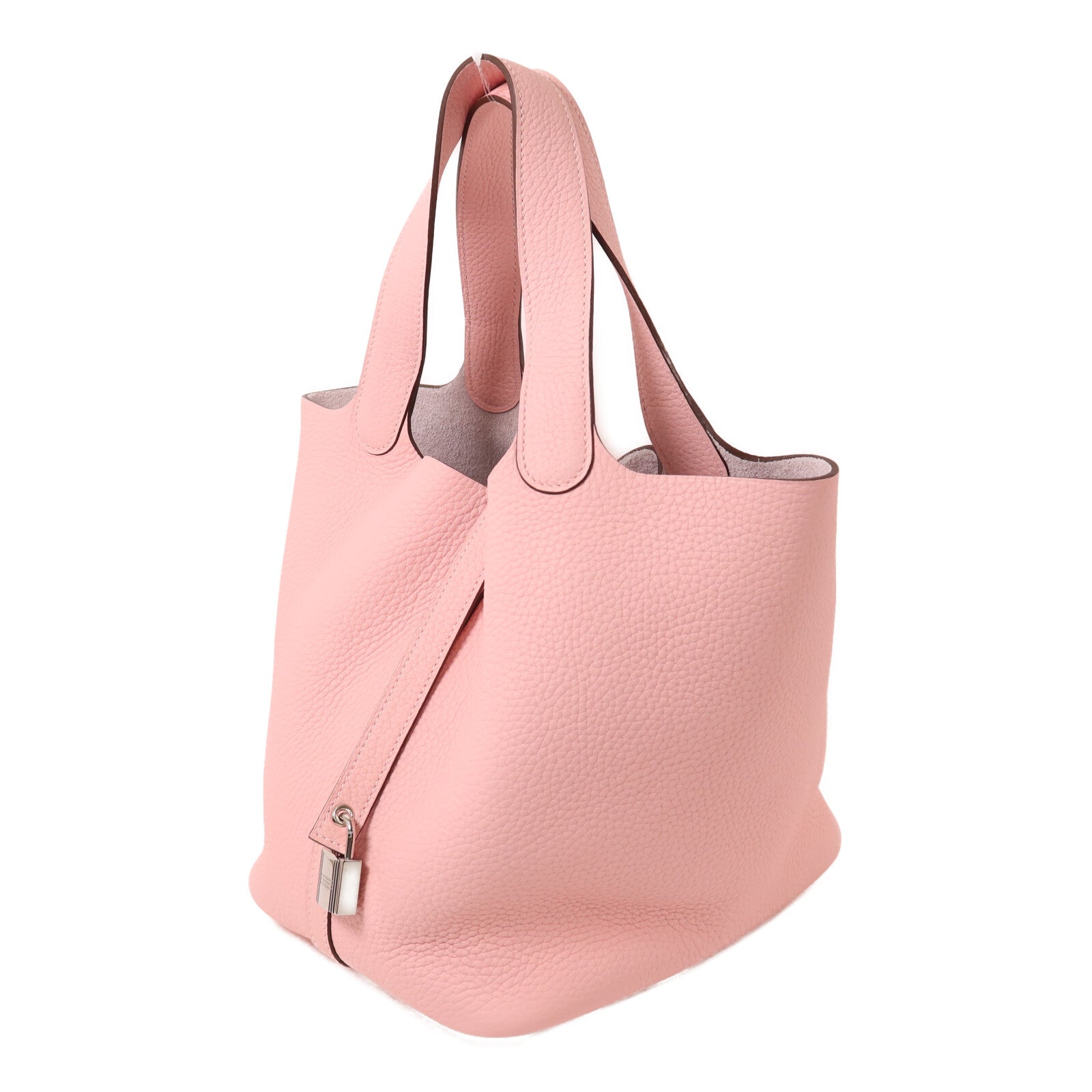 HERMES Clemence皮革Picotin MM銀扣手挽袋Rose Sakura