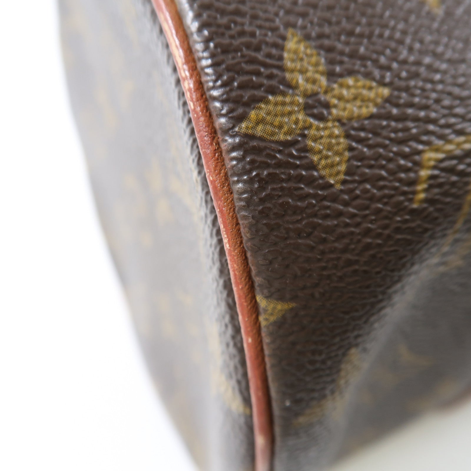 LOUIS VUITTON Monogram Papillon金扣手挽袋棕色