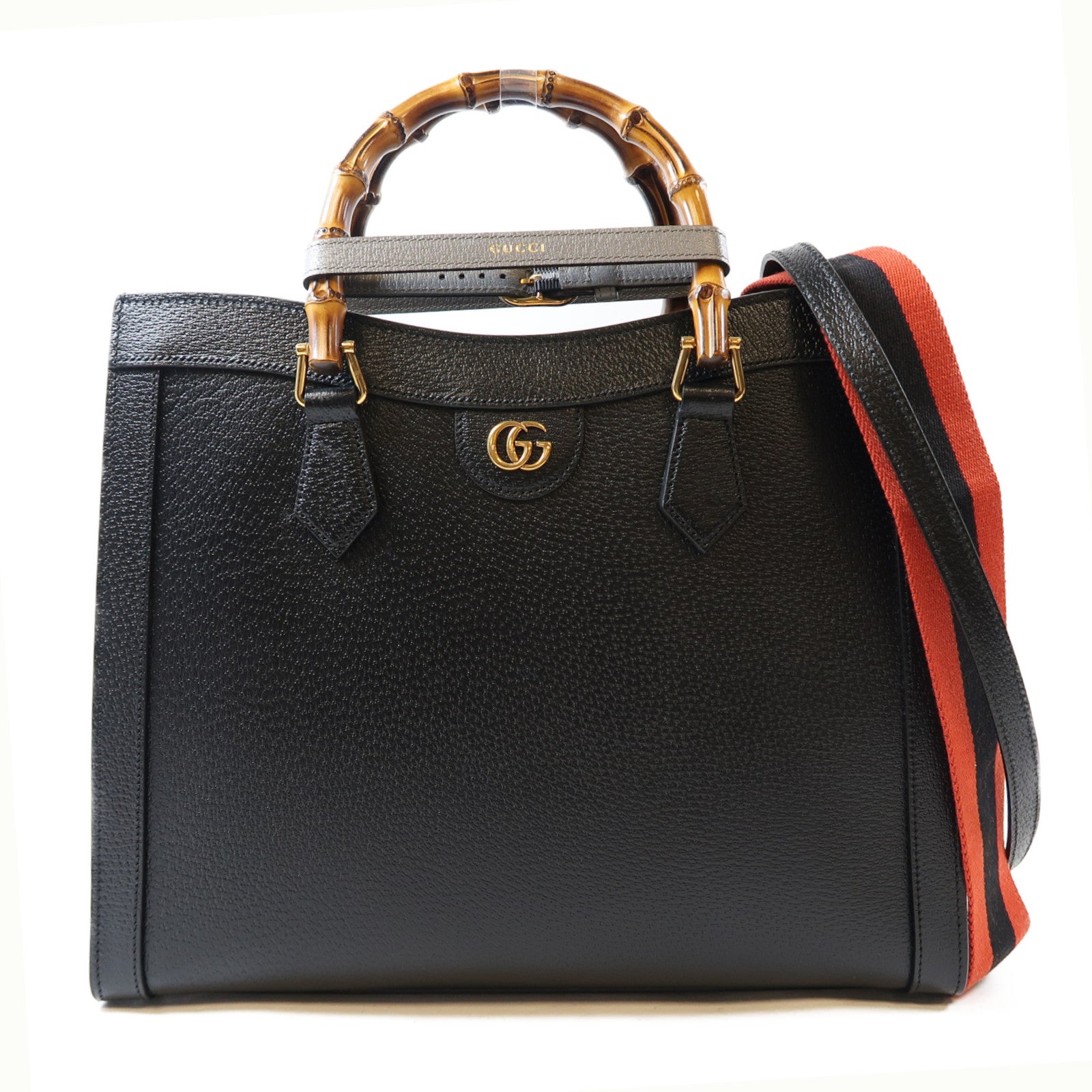 GUCCI 牛皮皮革Gucci Diana金扣手挽肩背兩用袋黑色