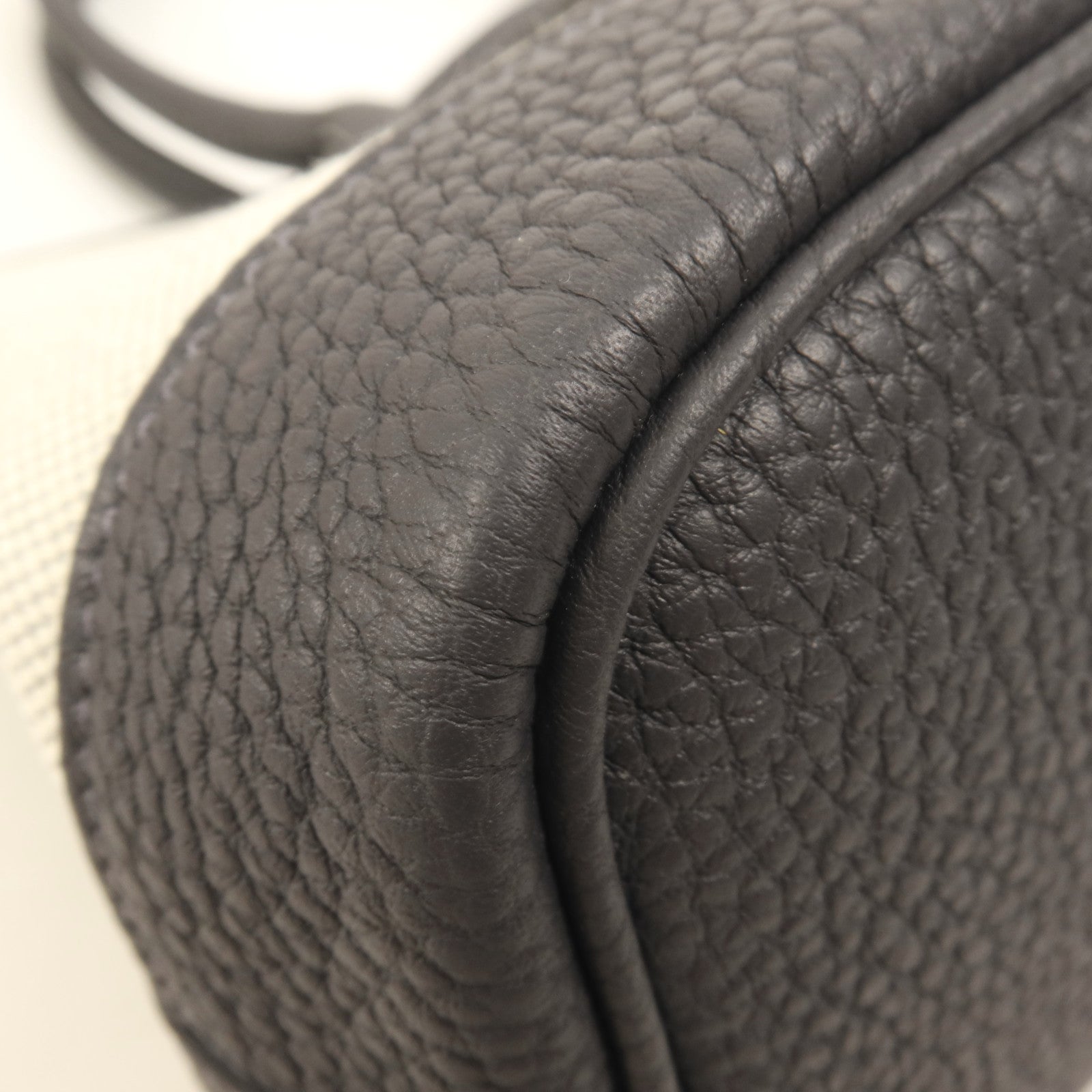 HERMES 帆布Mini Graden Party銀扣手挽袋Ardoise