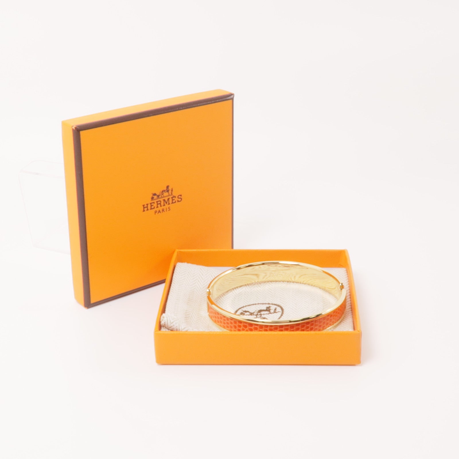 HERMES 蜥蝪皮革Olympe Bracelet手鐲