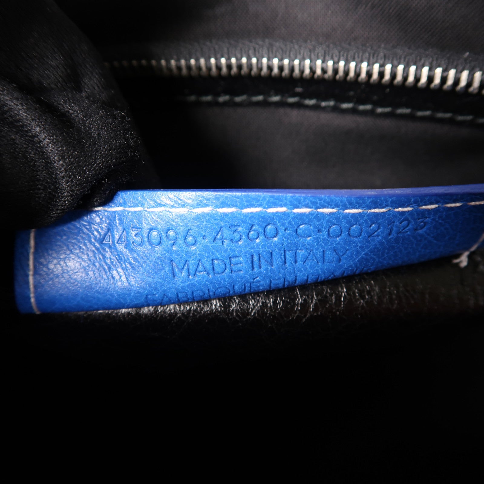 BALENCIAGA 牛皮Bazar Bag銀扣肩背袋藍色/紅色/白色