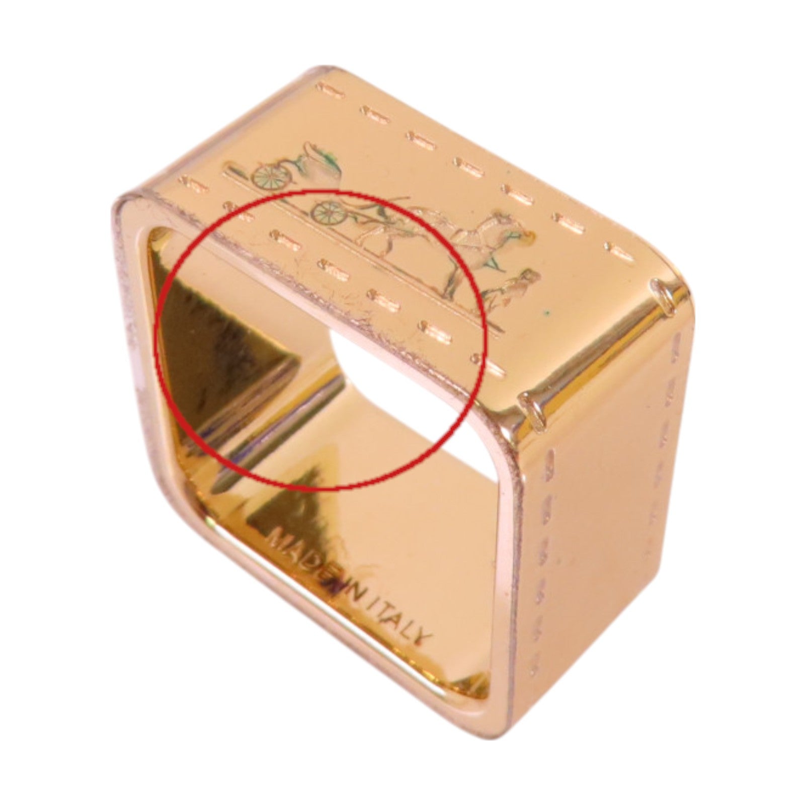 HERMES 黄銅Bolduc Scarf 90 Ring絲巾扣