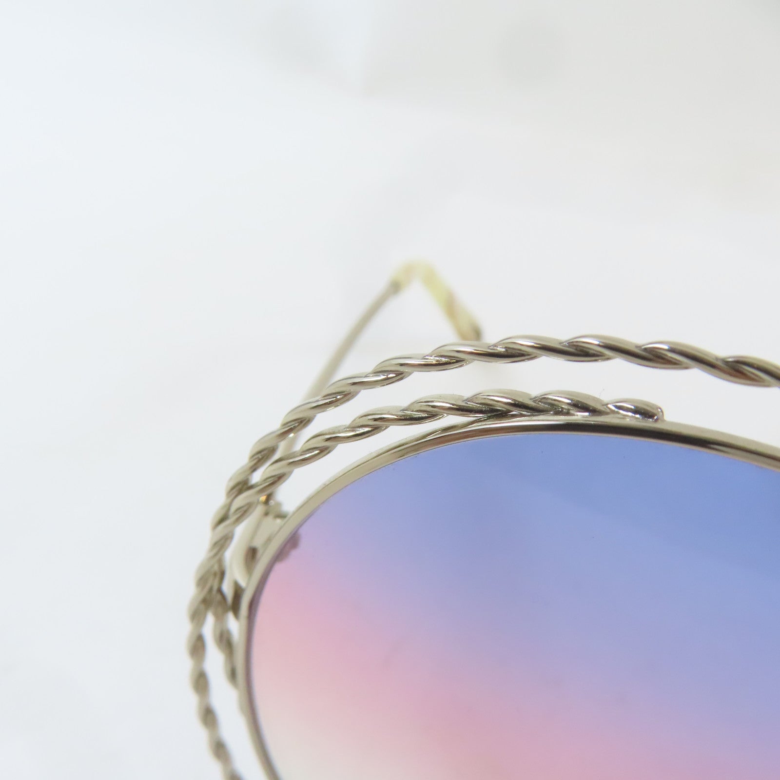 Chloe PVC/金屬Sunglasses太陽眼鏡金色/米白色