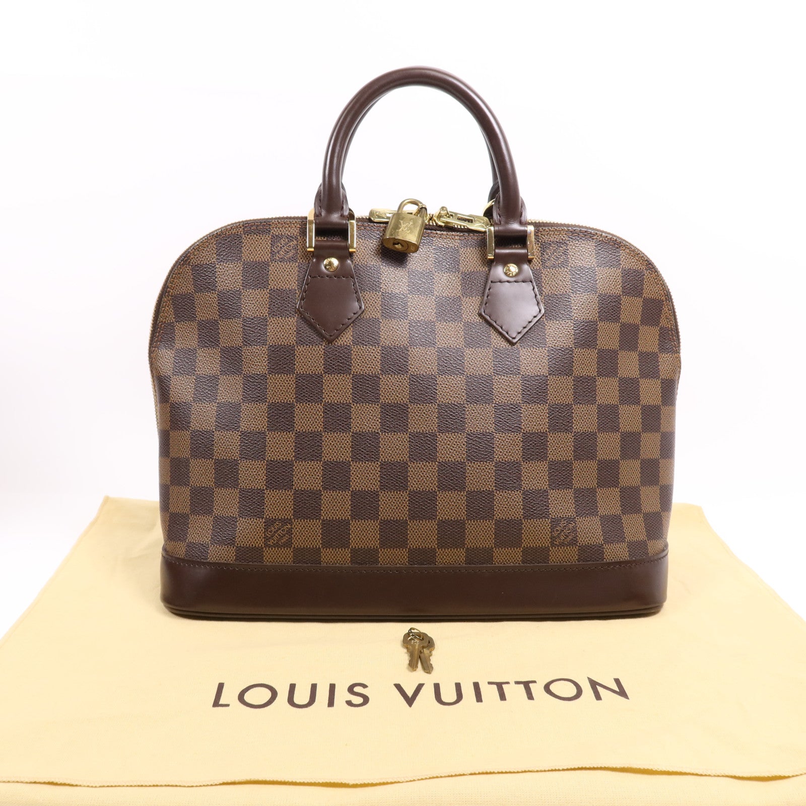 LOUIS VUITTON Damier Alma金扣手挽袋
