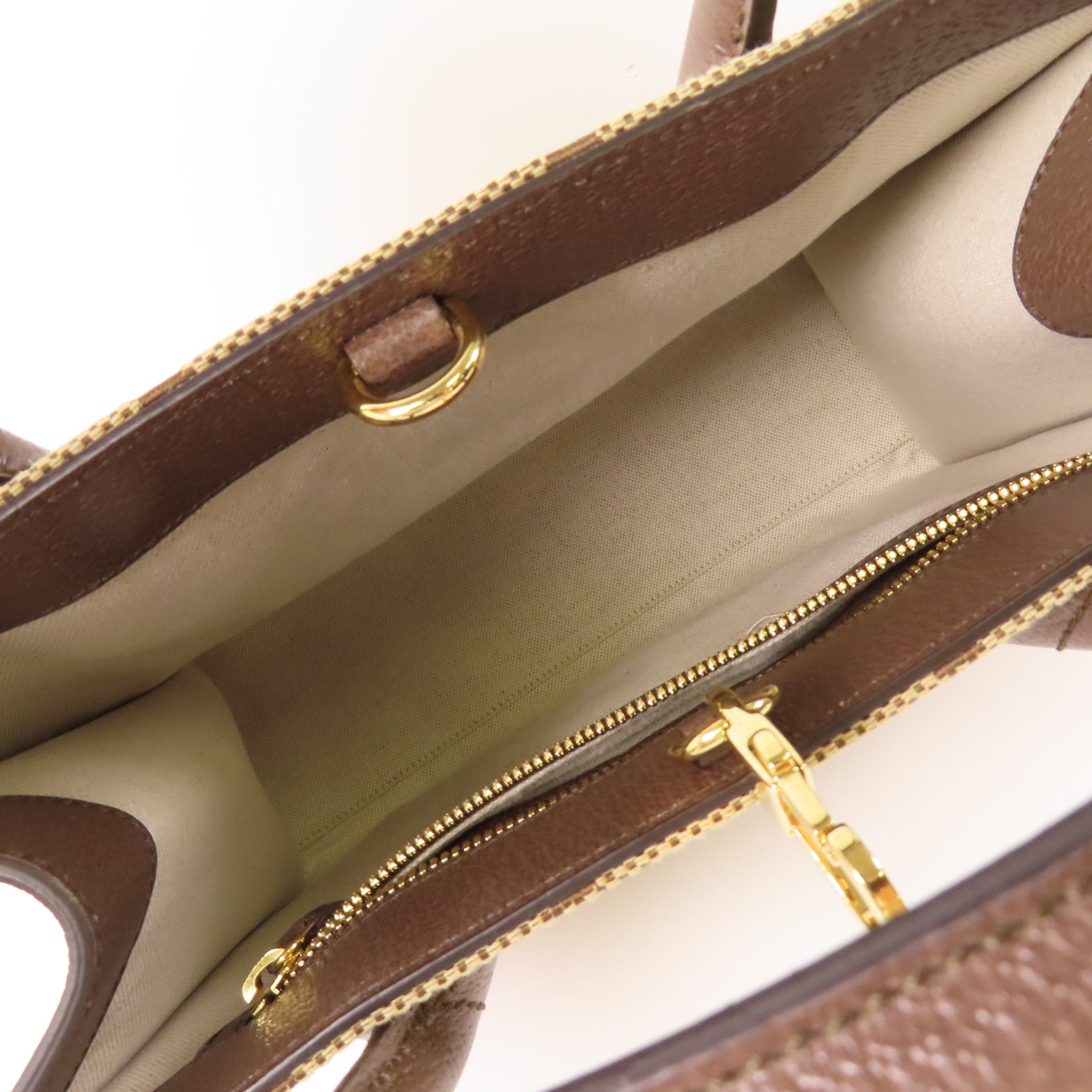 GUCCI GHW Jumbo GG Tote Bag 2way Shoulder Bag 703974 Canvas Brown