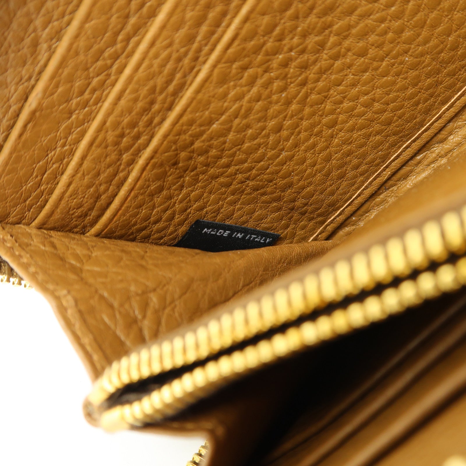 PRADA 牛皮皮革Zipper Long Round Wallet金扣長錢包啡色