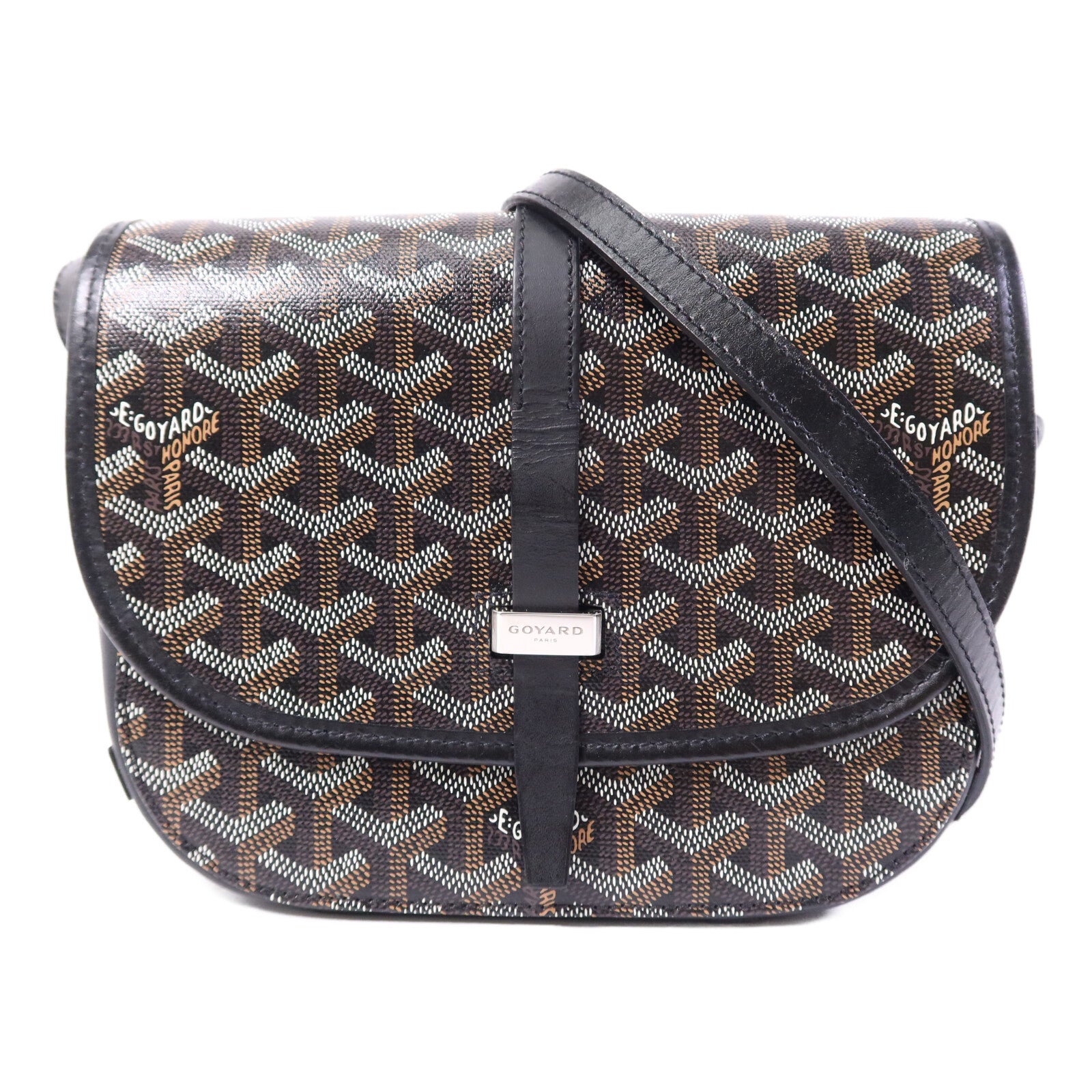 GOYARD 塗層帆布Belvedere PM銀扣肩背袋