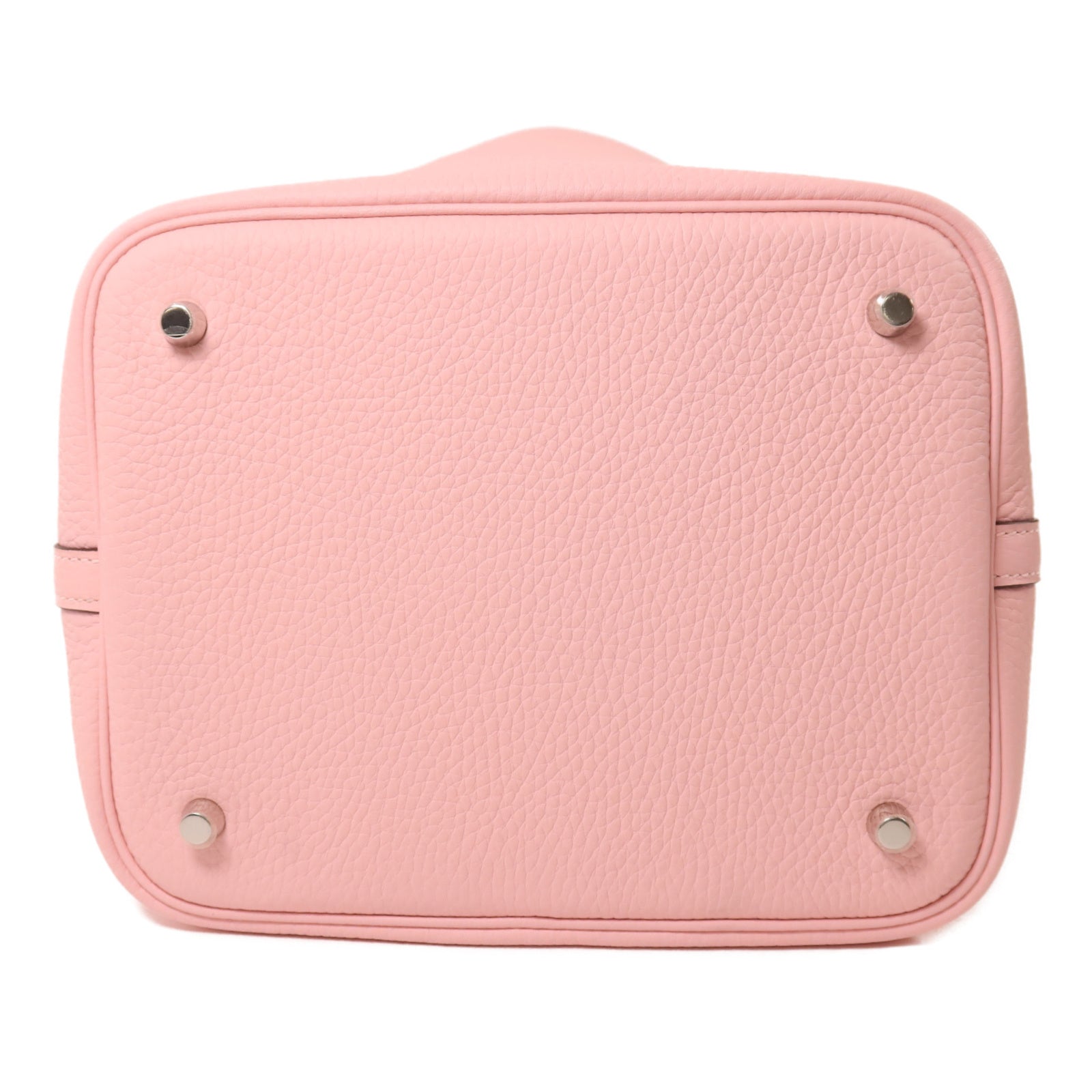 HERMES Clemence皮革Picotin MM銀扣手挽袋Rose Sakura