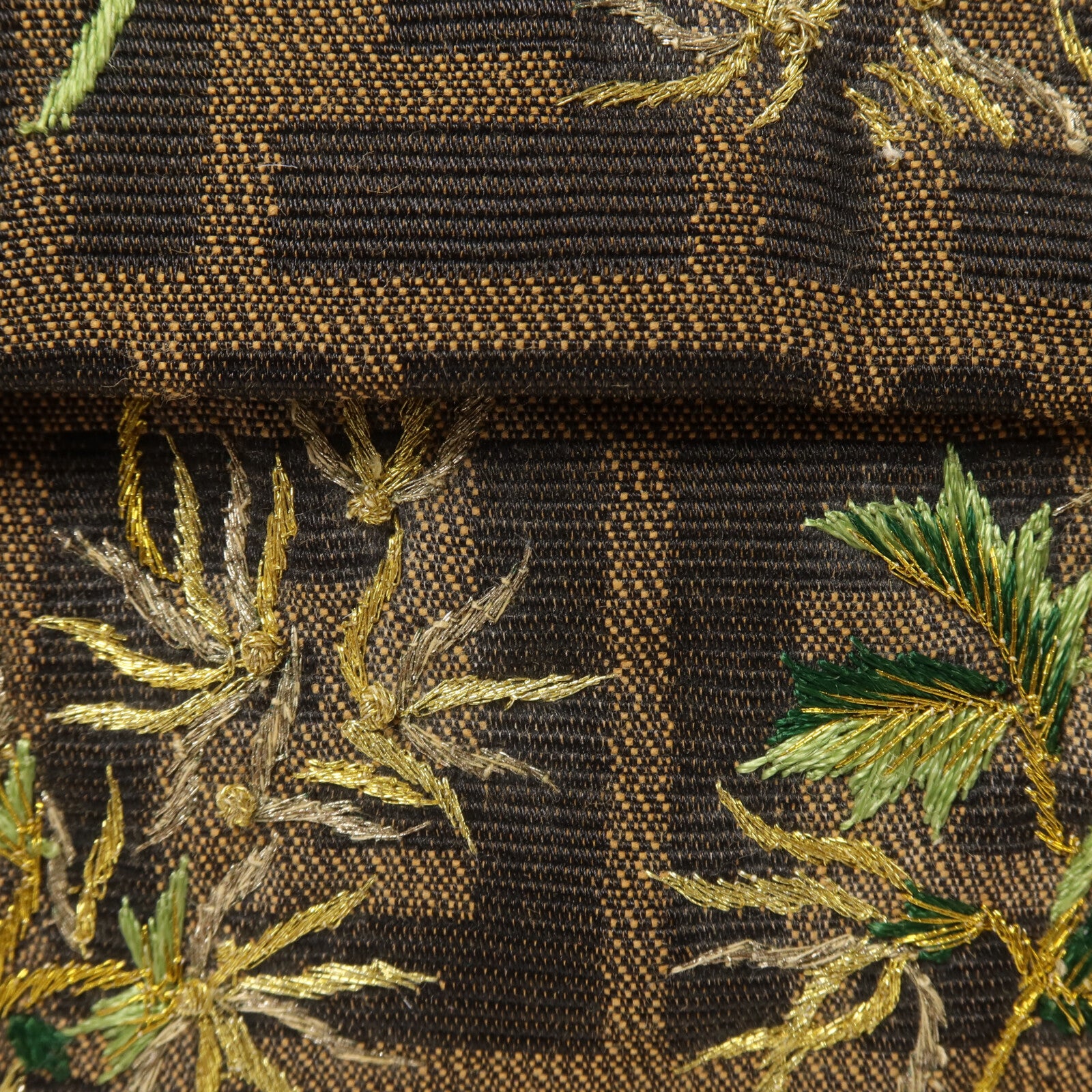 FENDI 帆布Zucca Palm Tree Embroidered Baguette Bag肩背袋
