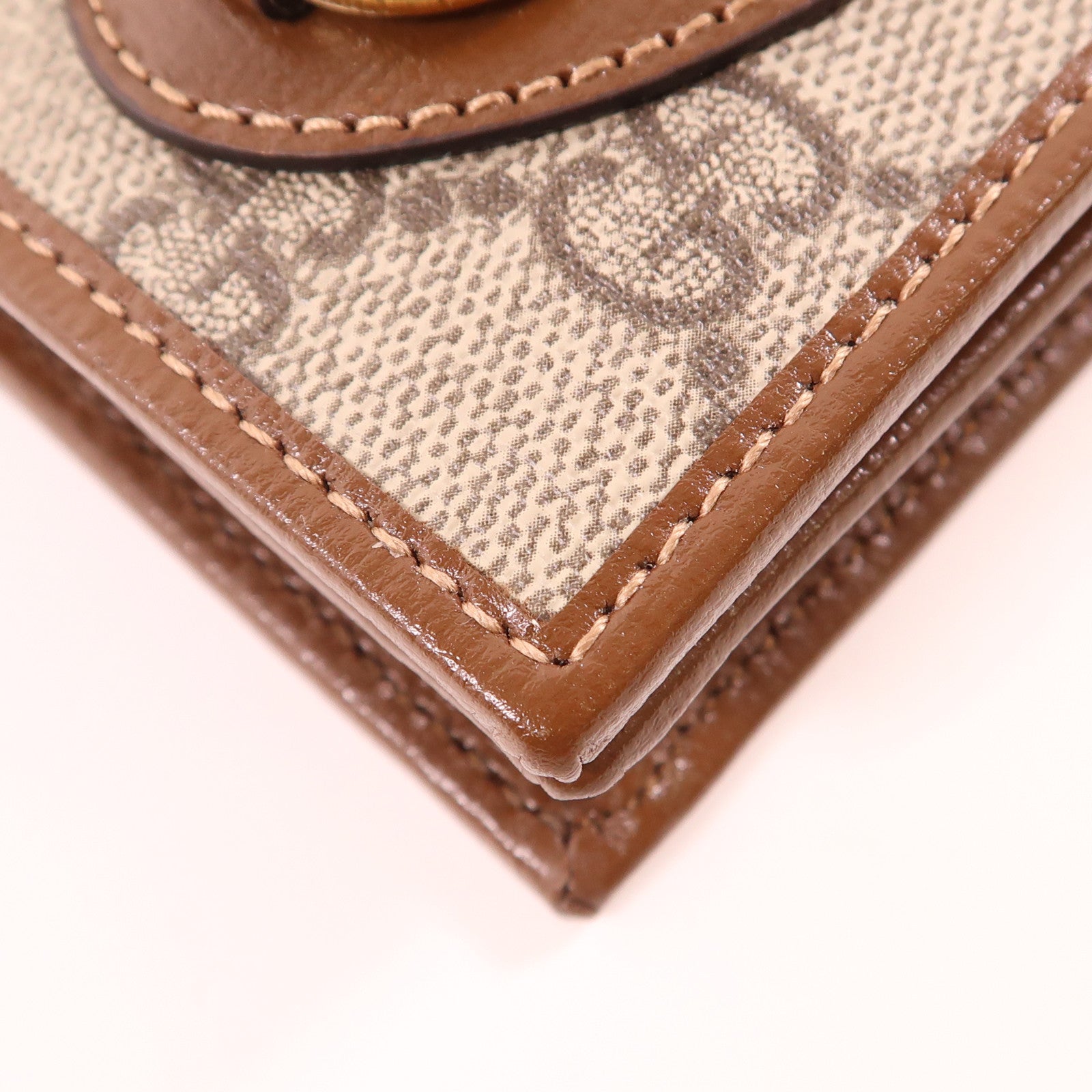 GUCCI 塗層帆布Horsebit 1955 Wallet金扣錢包