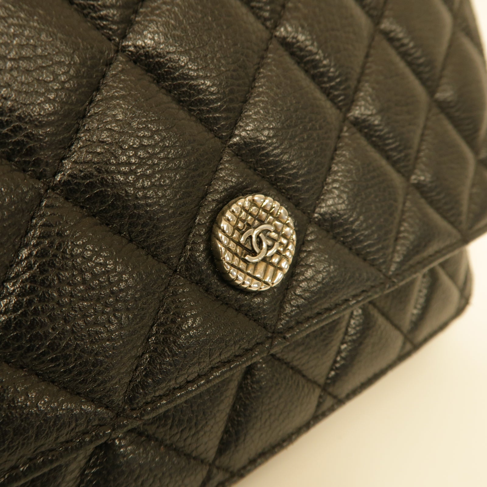 CHANEL 【激減優惠】菱格Caviar皮革WOC Shoulder Bag銀扣鏈帶肩背袋黒色