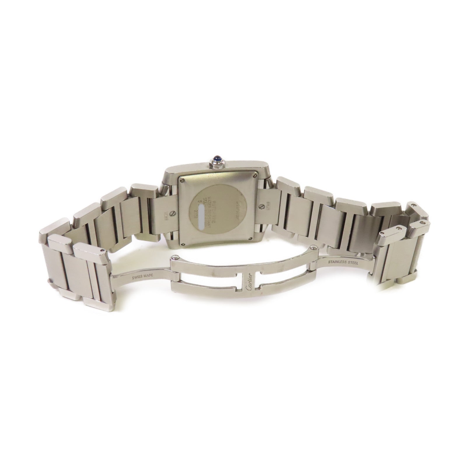CARTIER Tank Francaise Watch不鏽鋼自動機芯手錶白色/銀色