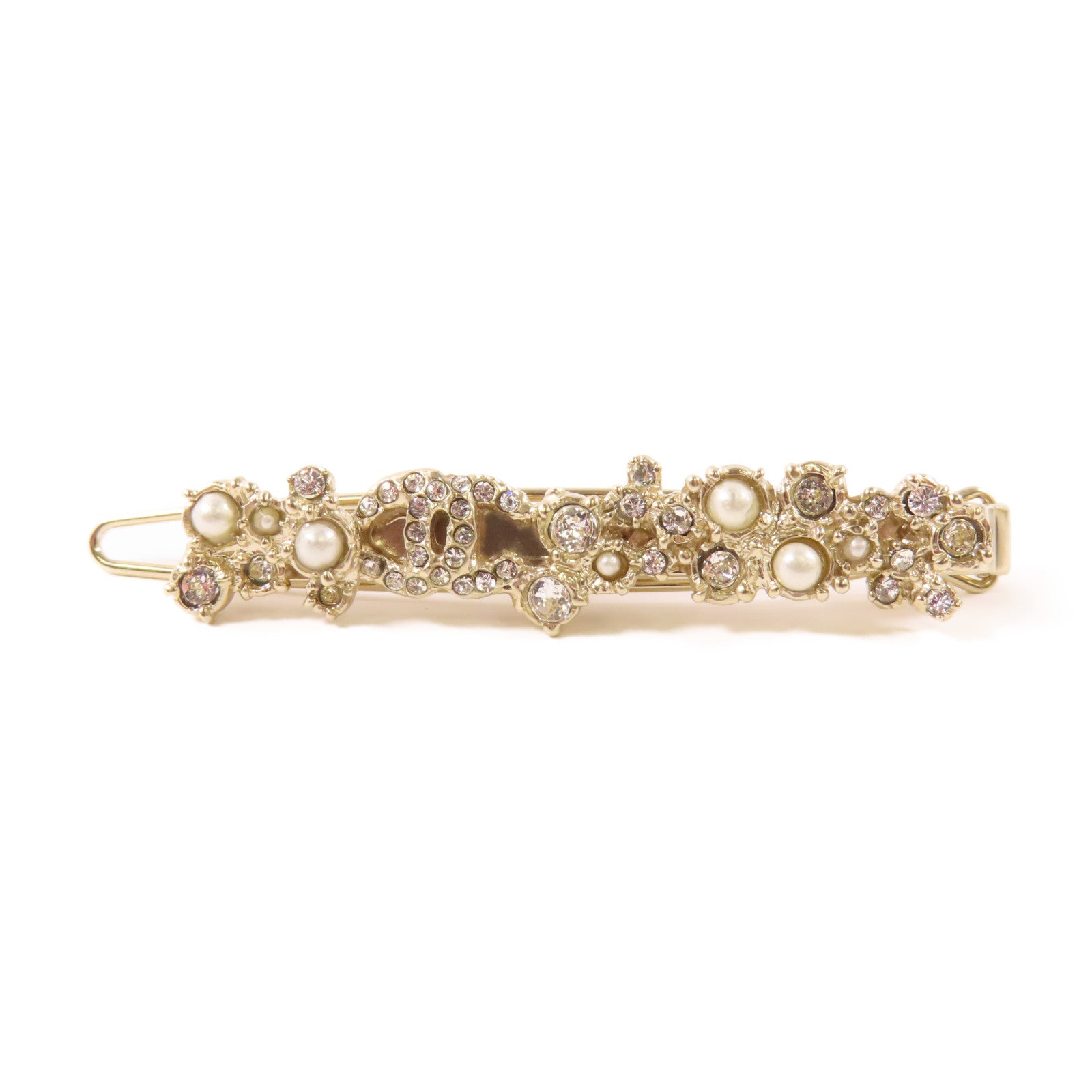 CHANEL PVC/金屬Hair Clip髮夾金色