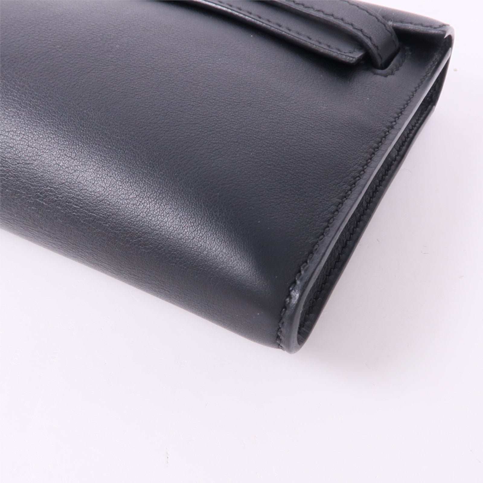 HERMES Swift皮革Kelly Cut金扣手挽袋Noir