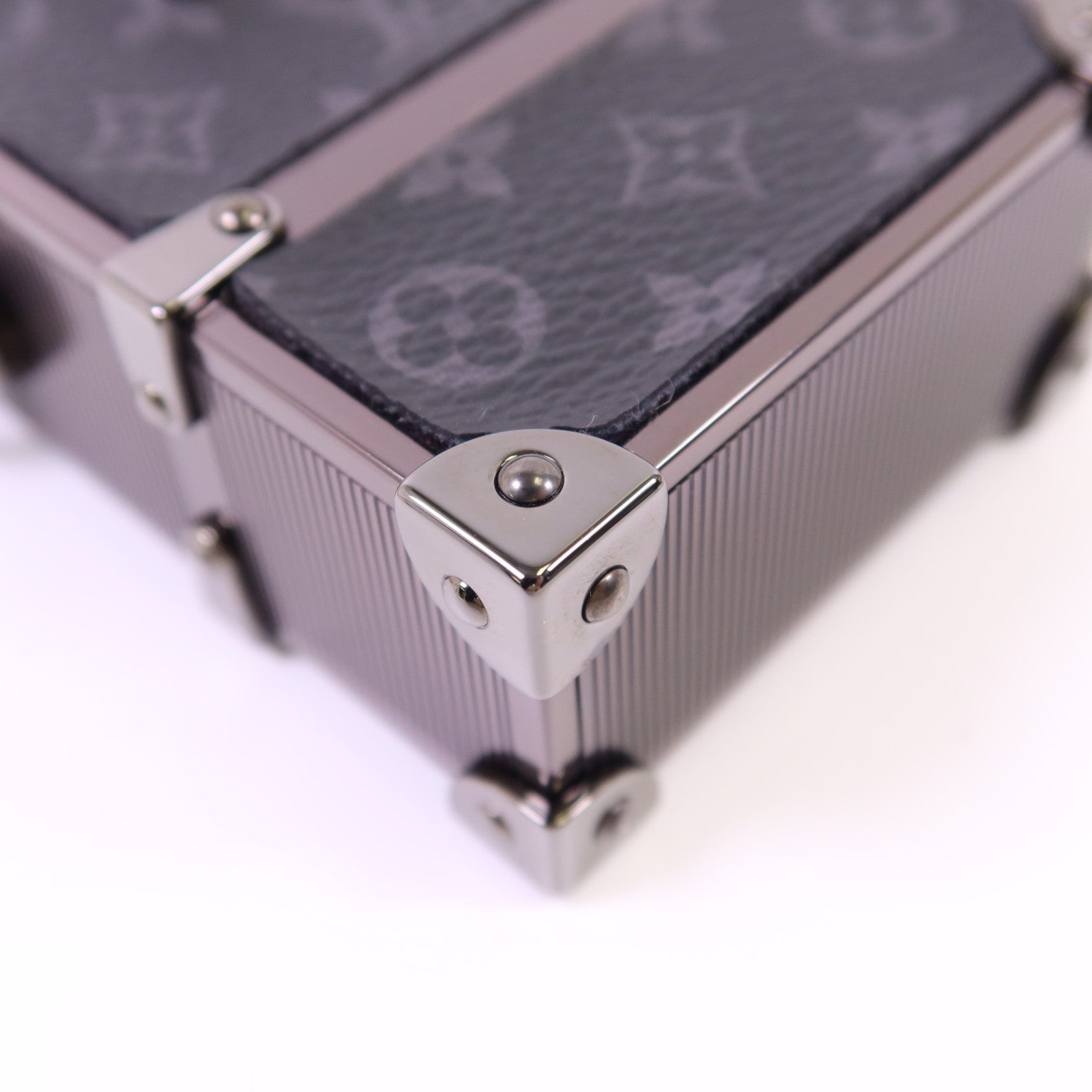 LOUIS VUITTON Monogram Eclipse Trunk Box Chain Shoulder鏈帶肩背袋