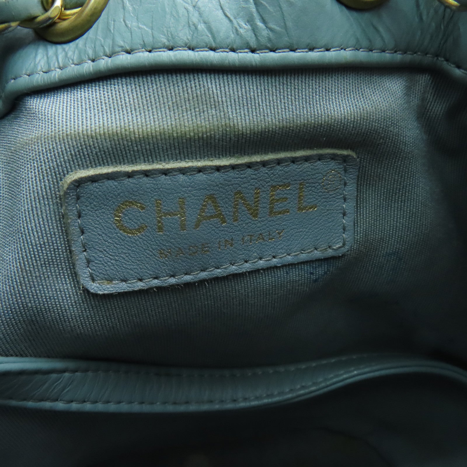 CHANEL 【激減優惠】牛皮皮革Shoulder Bag金扣肩背袋藍色