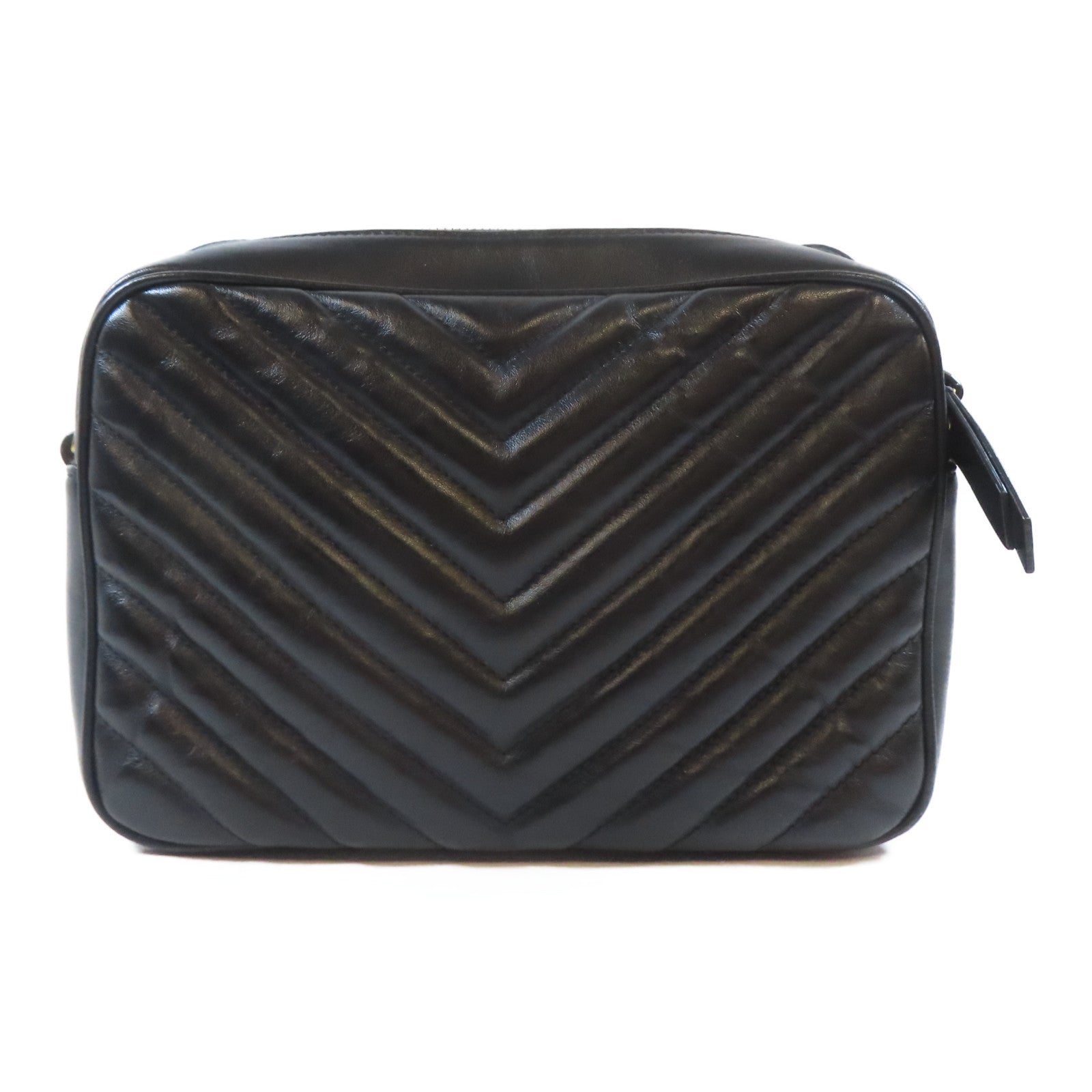SAINT LAURENT 牛皮皮革Lou Camera Bag金扣肩背袋黑色