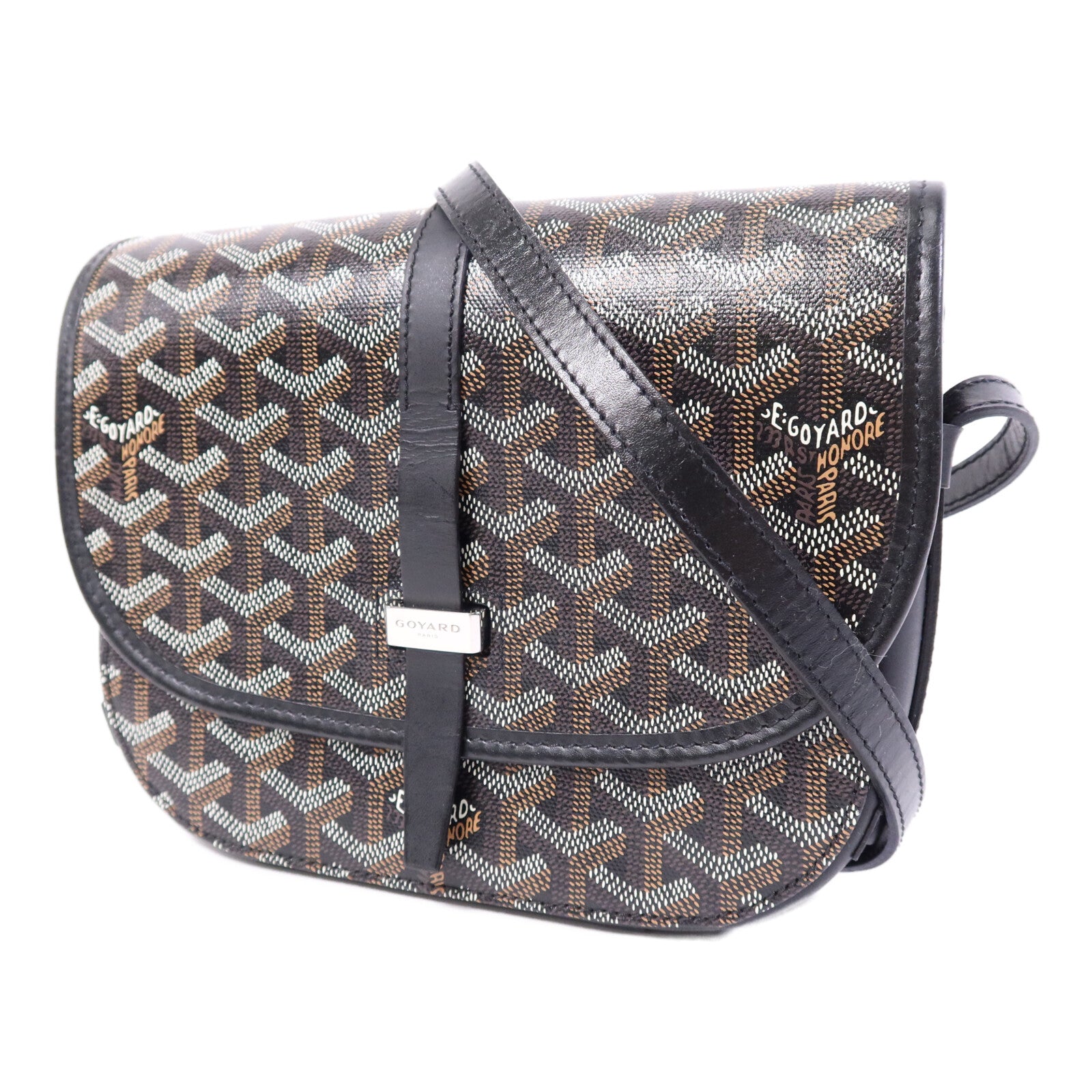GOYARD 塗層帆布Belvedere PM銀扣肩背袋