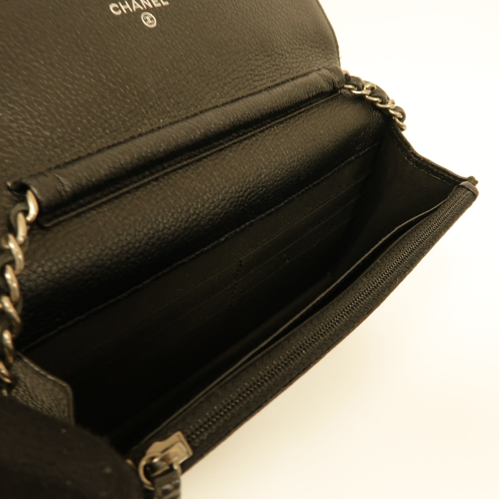 CHANEL 【激減優惠】菱格Caviar皮革WOC Shoulder Bag銀扣鏈帶肩背袋黒色