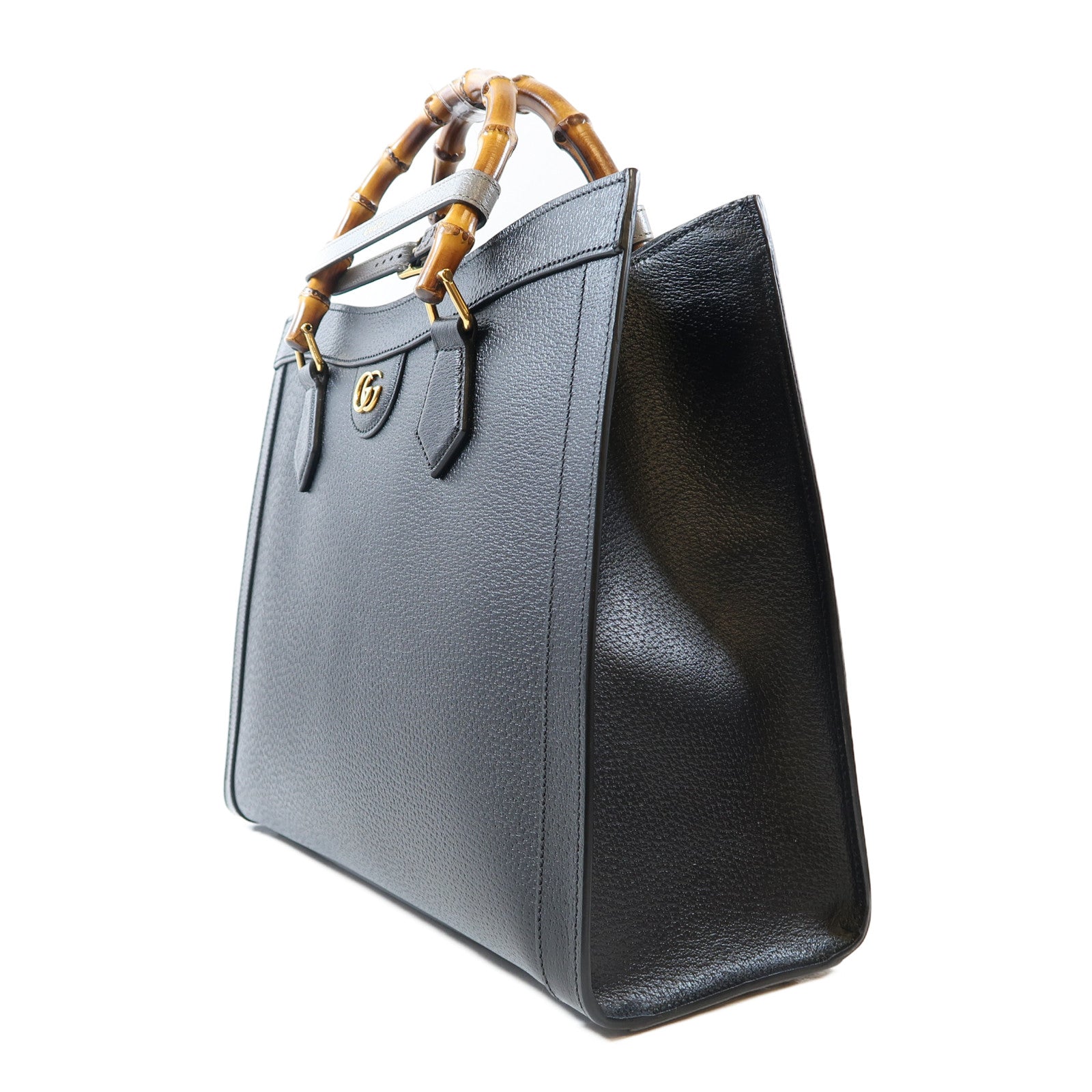 GUCCI 牛皮皮革Gucci Diana金扣手挽肩背兩用袋黑色