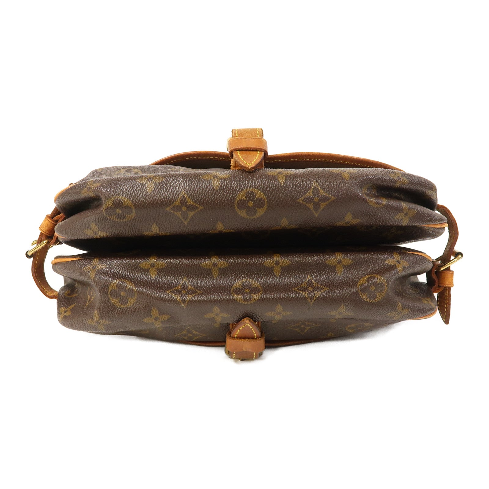LOUIS VUITTON Monogram Saumur 30金扣肩背袋啡色