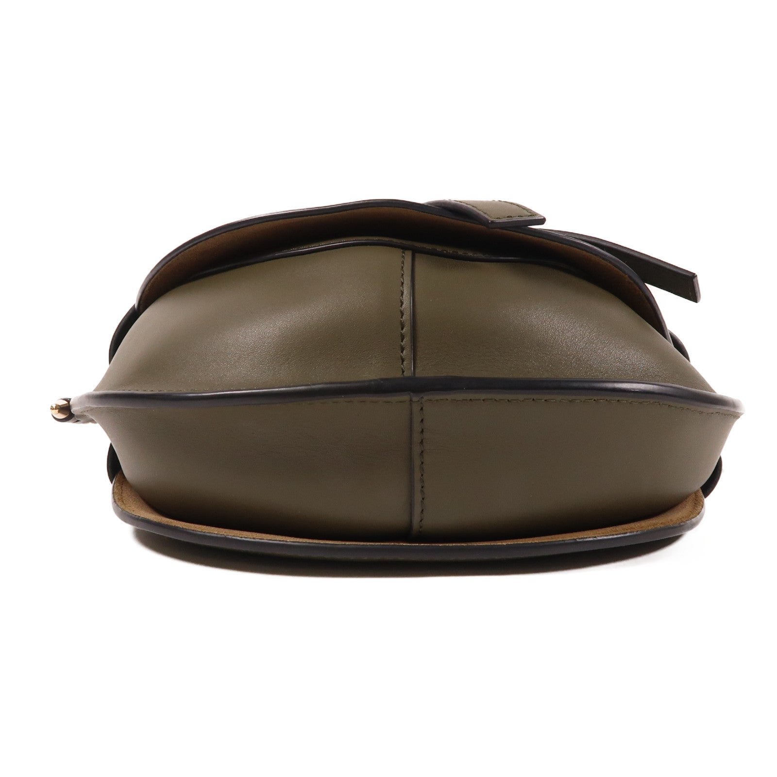 LOEWE 牛皮皮革Gate Dual金扣肩背袋墨綠色