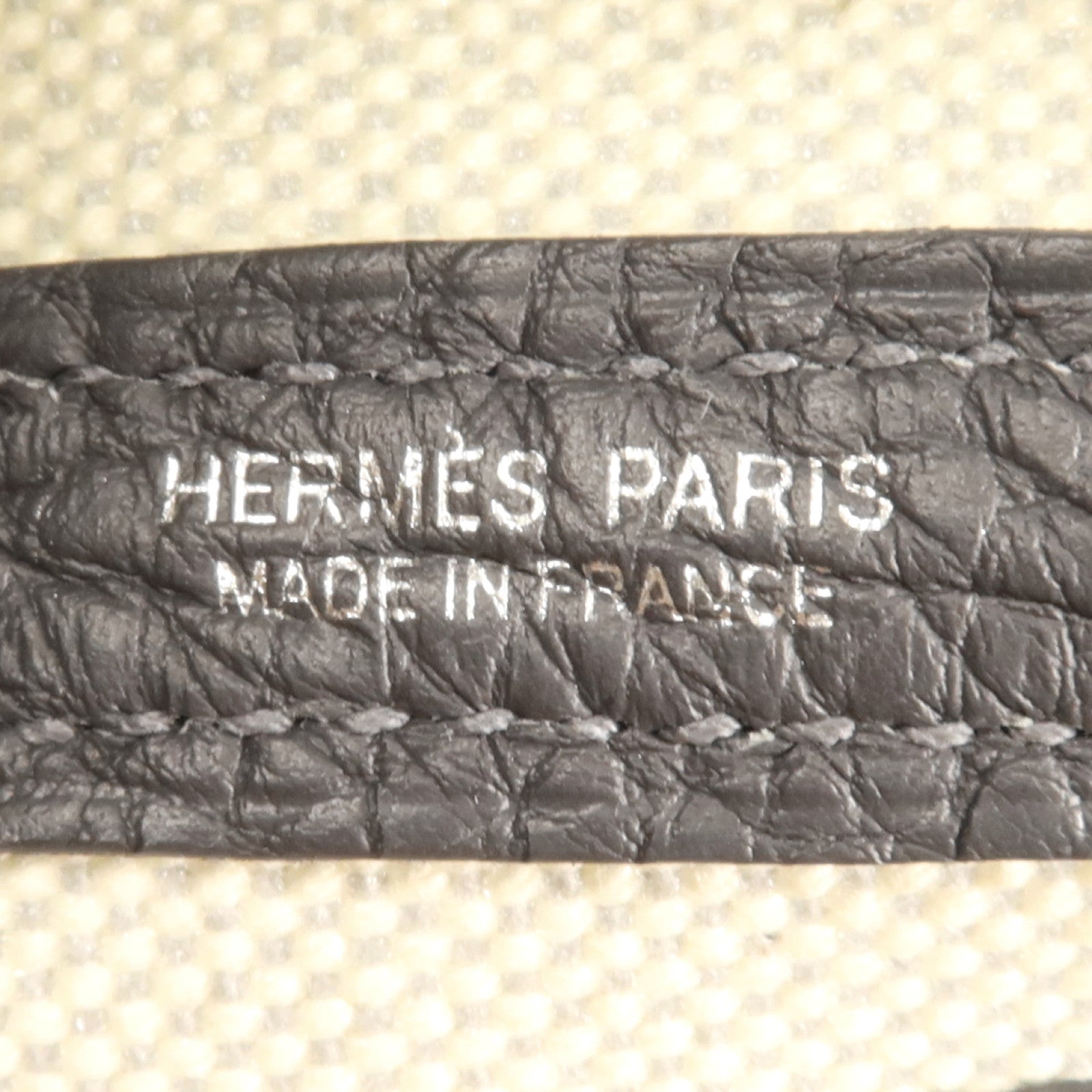 HERMES 帆布Mini Graden Party銀扣手挽袋Ardoise