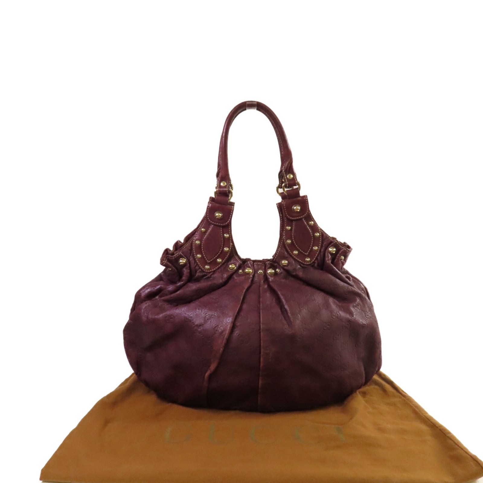 GUCCI 【激減優惠】牛皮皮革Guccissima Hand Bag金扣手挽袋紫色