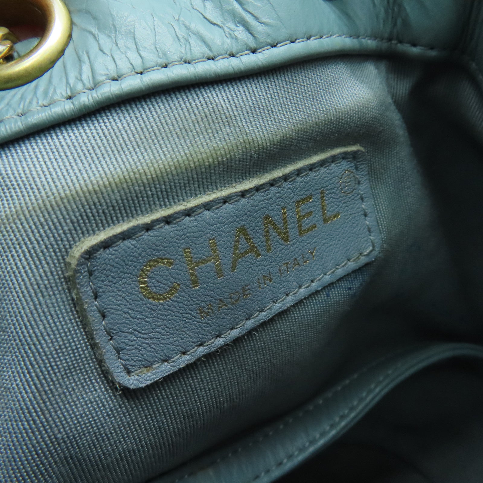 CHANEL 【激減優惠】牛皮皮革Shoulder Bag金扣肩背袋藍色