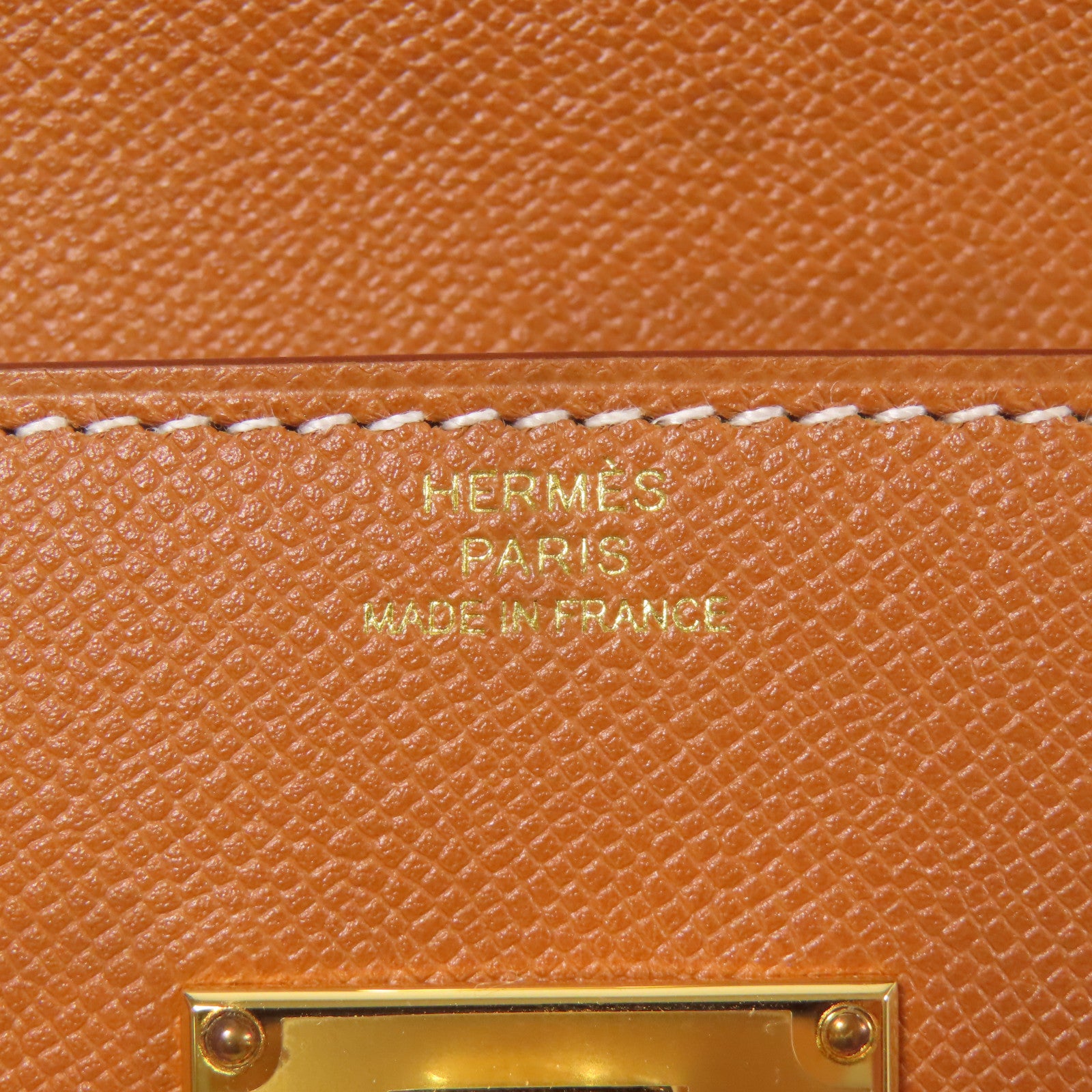 HERMES Epsom皮革Kelly金扣長錢包Gold