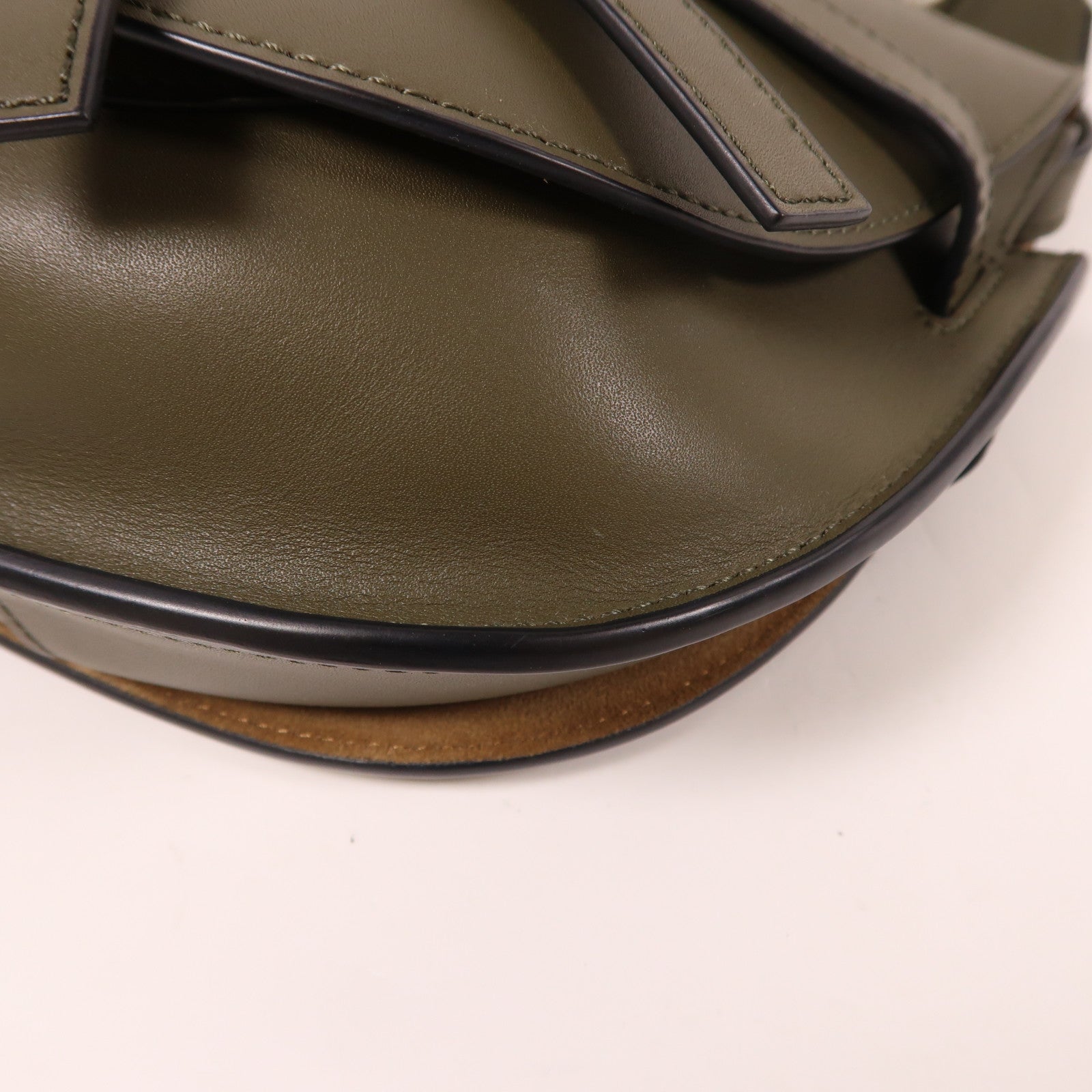 LOEWE 牛皮皮革Gate Dual金扣肩背袋墨綠色