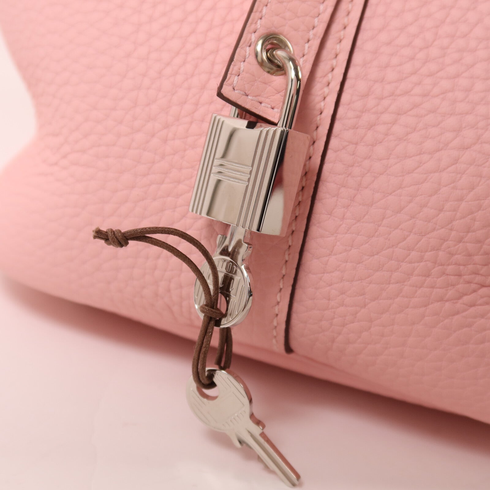 HERMES Clemence皮革Picotin MM銀扣手挽袋Rose Sakura