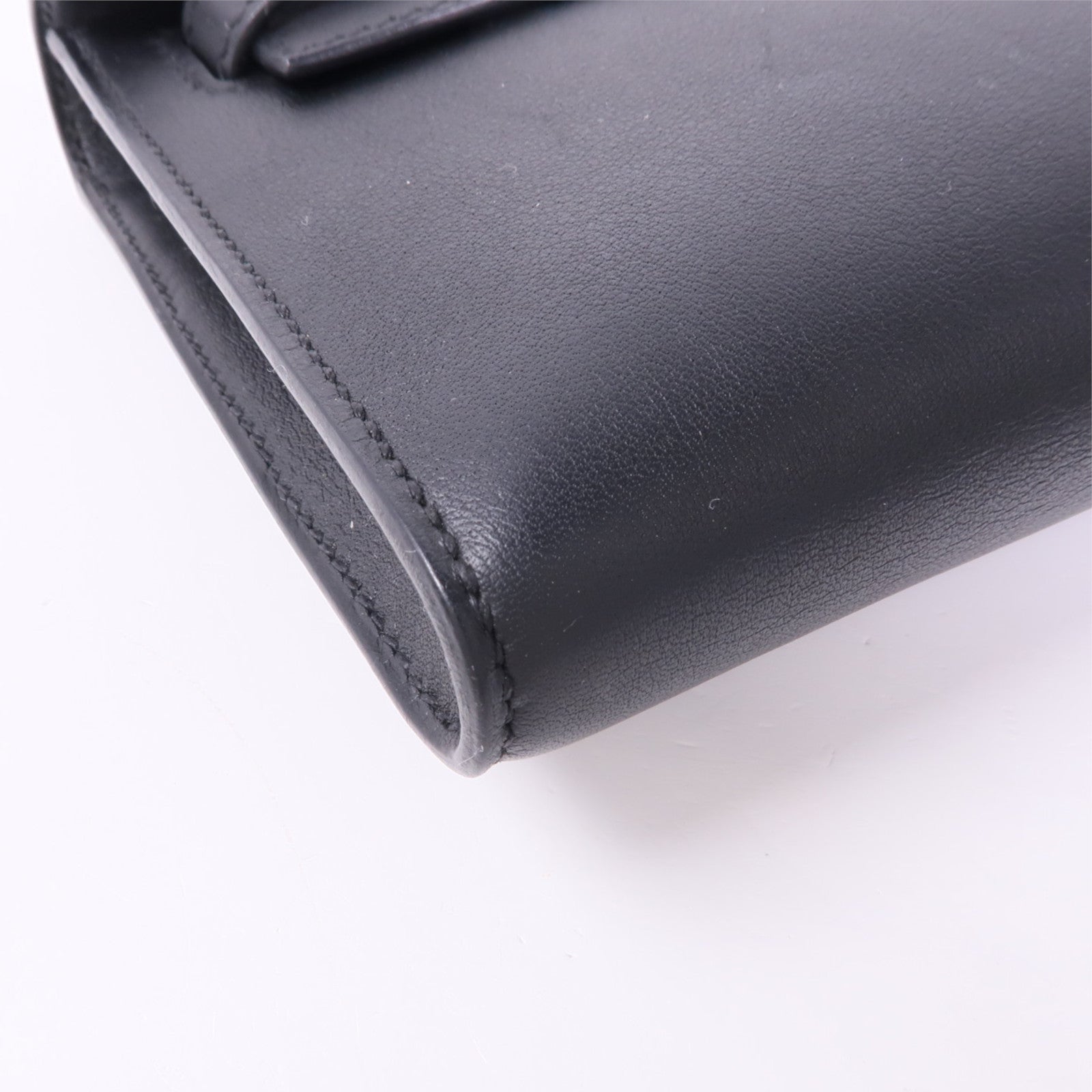 HERMES Swift皮革Kelly Cut金扣手挽袋Noir
