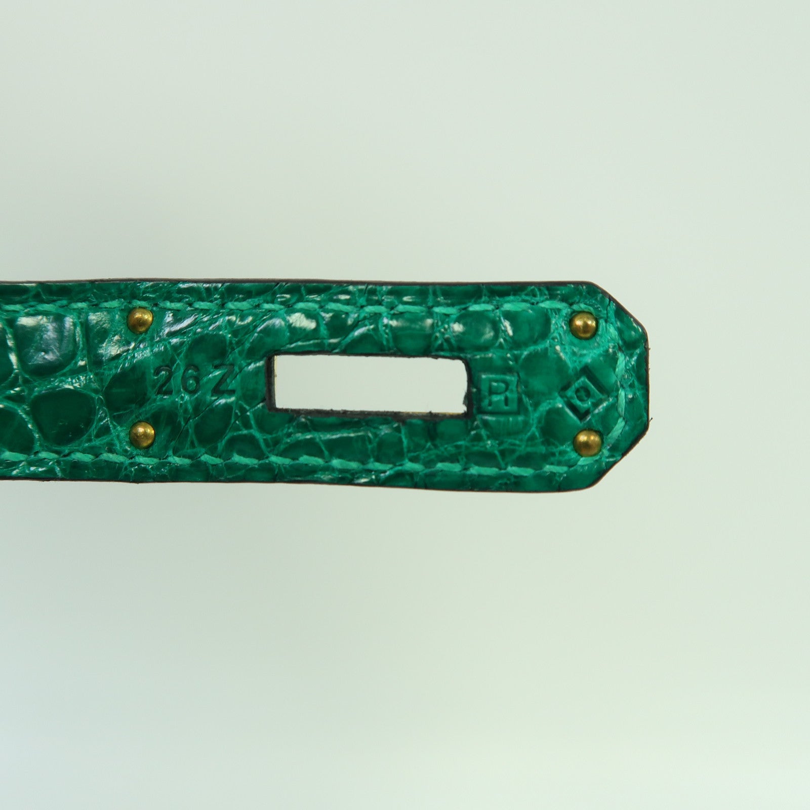 HERMES Croco Niloticus皮革Birkin 30金扣手挽袋翡翠綠色