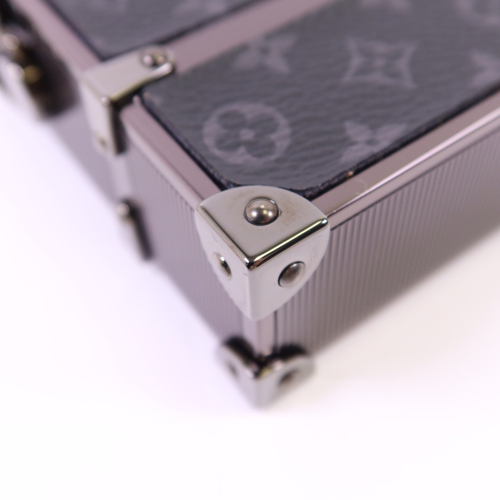 LOUIS VUITTON Monogram Eclipse Trunk Box Chain Shoulder鏈帶肩背袋