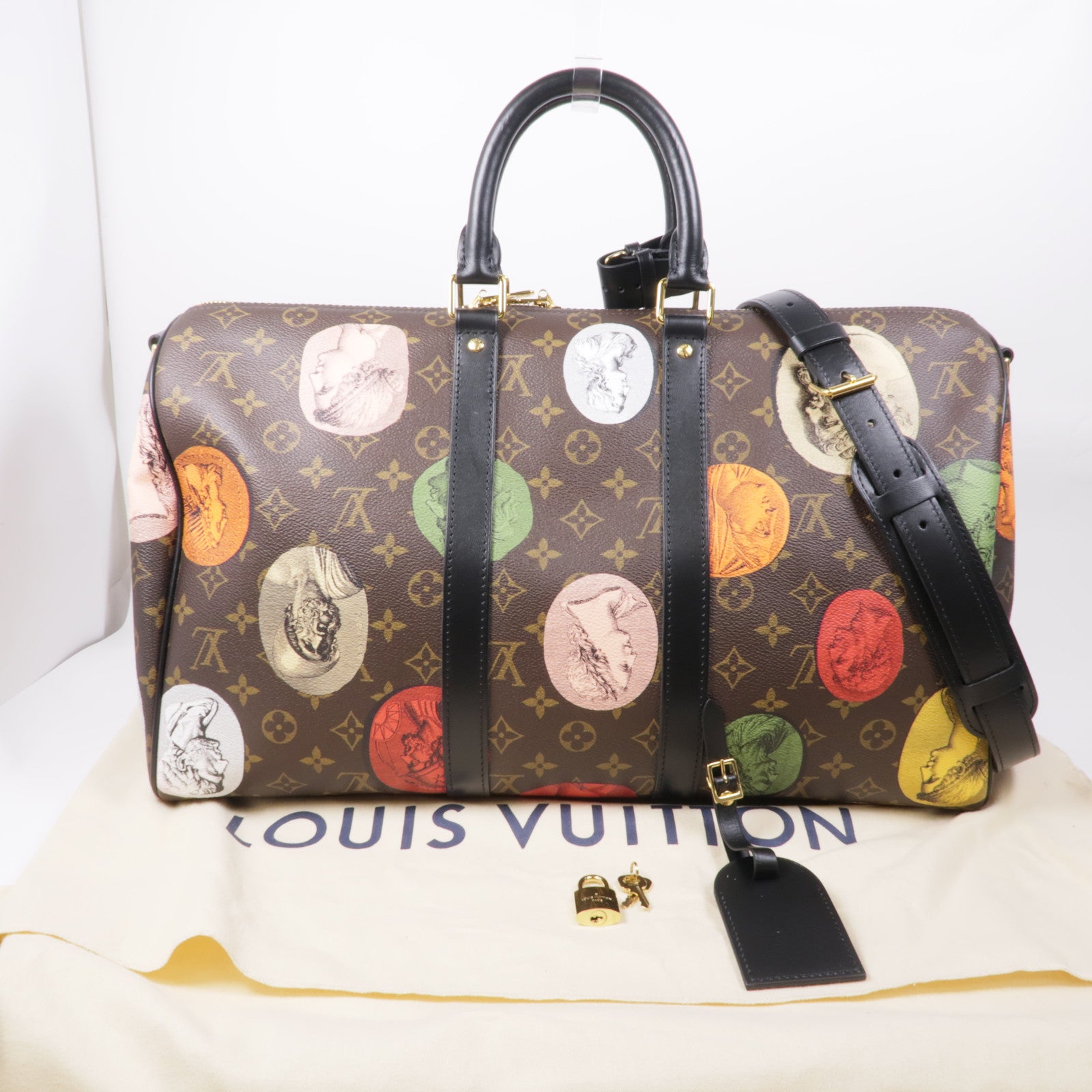 LOUIS VUITTON Monogram Keepall 45 Bandouliere金扣波士頓包/肩背兩用袋