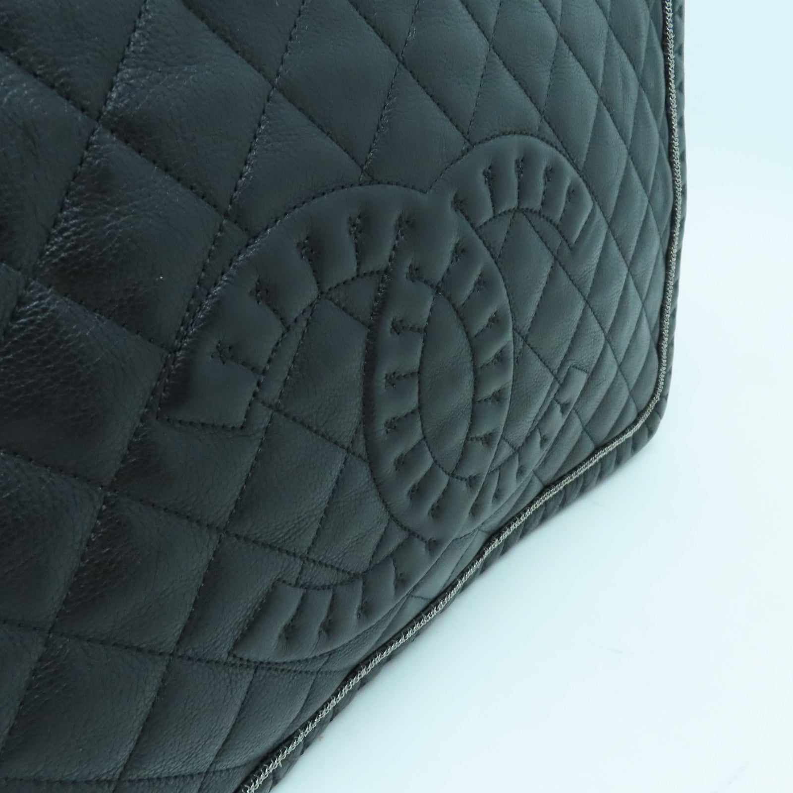 CHANEL 【激減優惠】菱格牛皮皮革Shoulder Bag銀扣肩背袋黑色