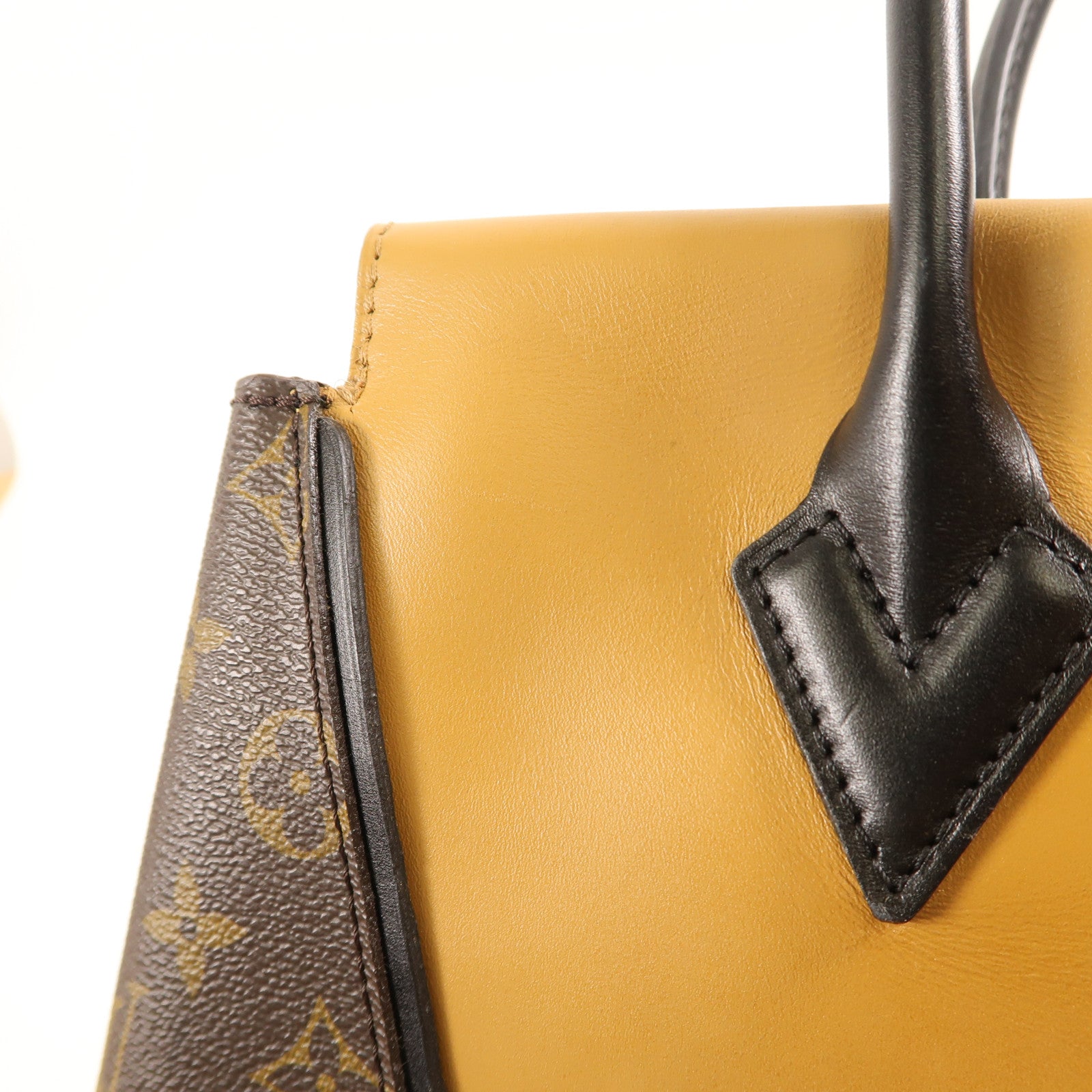 LOUIS VUITTON LV GHW Tote W PM Hand Bag M40941 Calfskin Leather Monogram Yellow