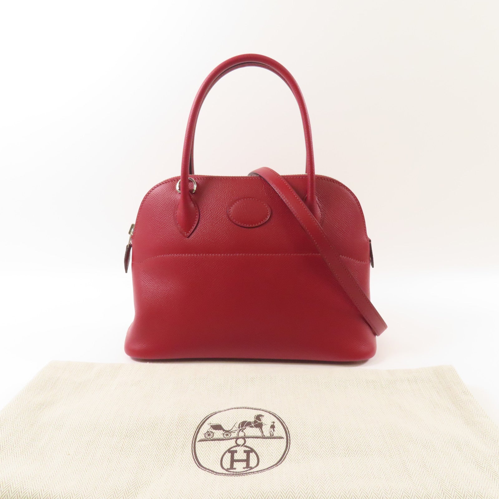HERMES Epsom皮革Bolide 27銀扣手挽肩背兩用袋