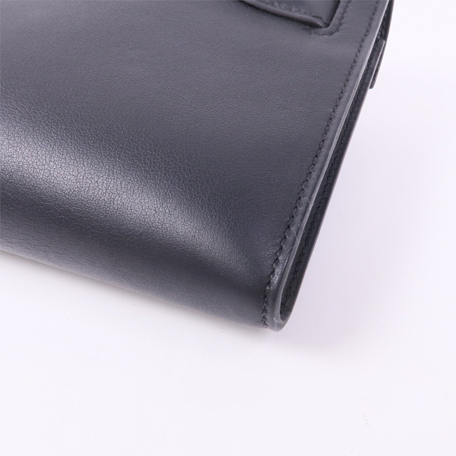 HERMES Swift皮革Kelly Cut金扣手挽袋Noir