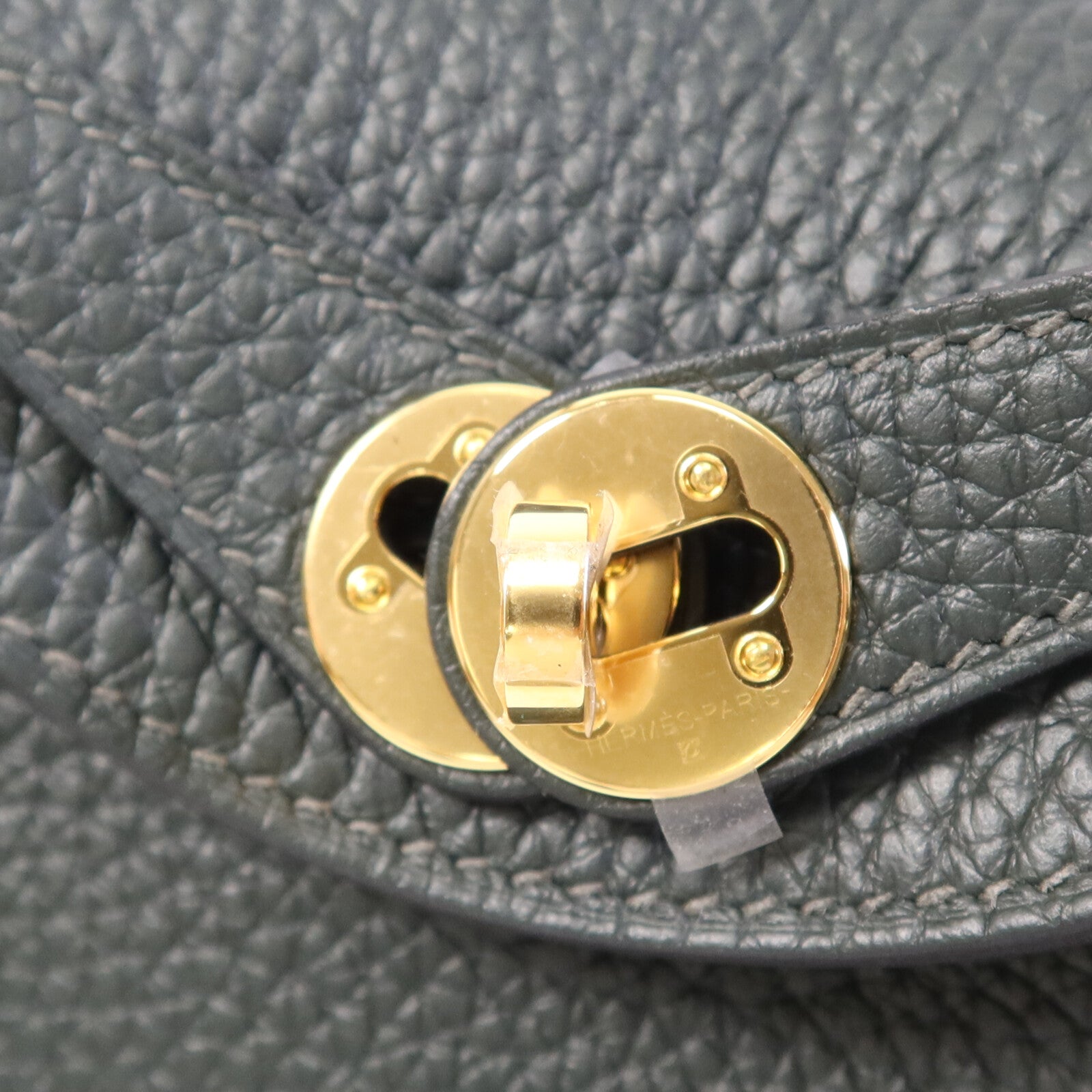 HERMES Clemence皮革Mini Lindy金扣手挽肩背兩用袋Vert cypres