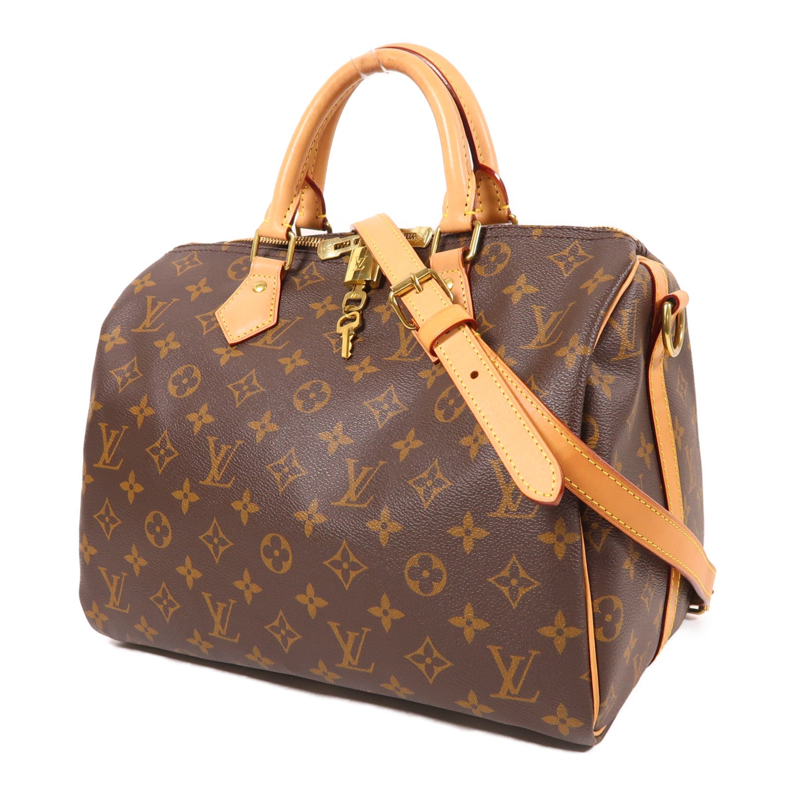 LOUIS VUITTON Monogram Speedy Bandouliere 30金扣手挽肩背兩用袋