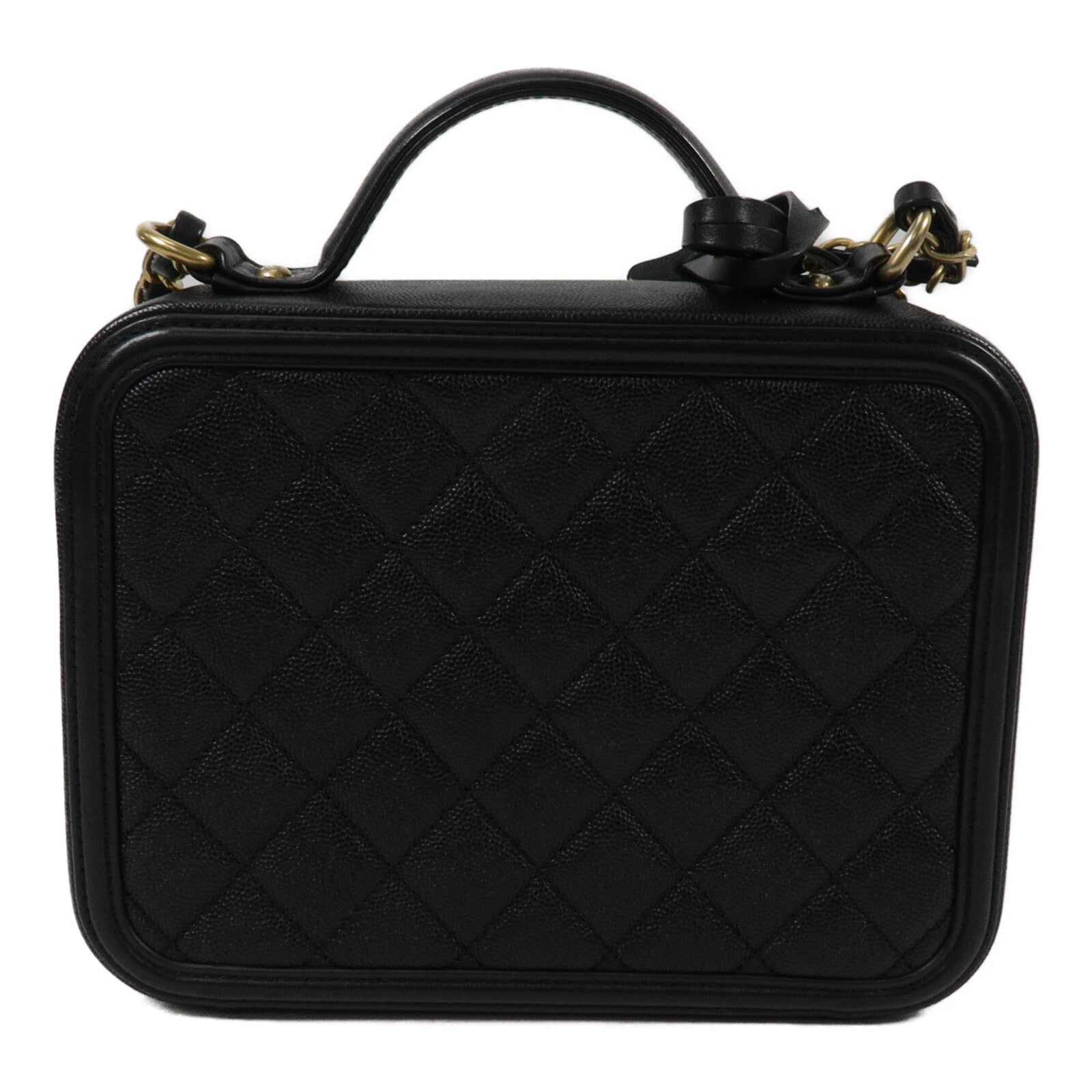 CHANEL 牛皮皮革Vanity Case鏈帶手挽肩背兩用袋