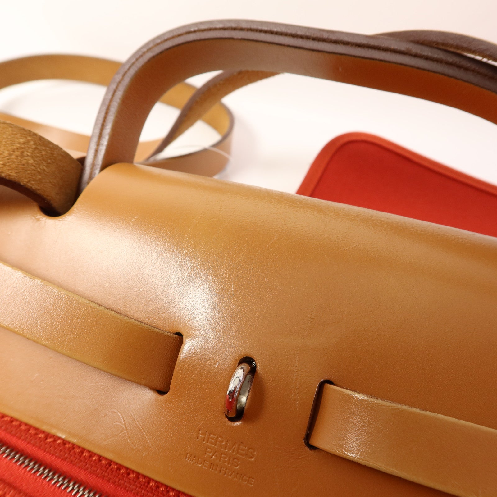 HERMES 帆布Herbag PM銀扣手挽肩背兩用袋