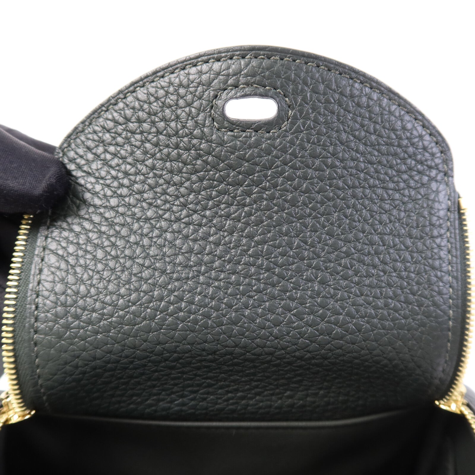 HERMES Clemence皮革Mini Lindy金扣手挽肩背兩用袋Vert cypres