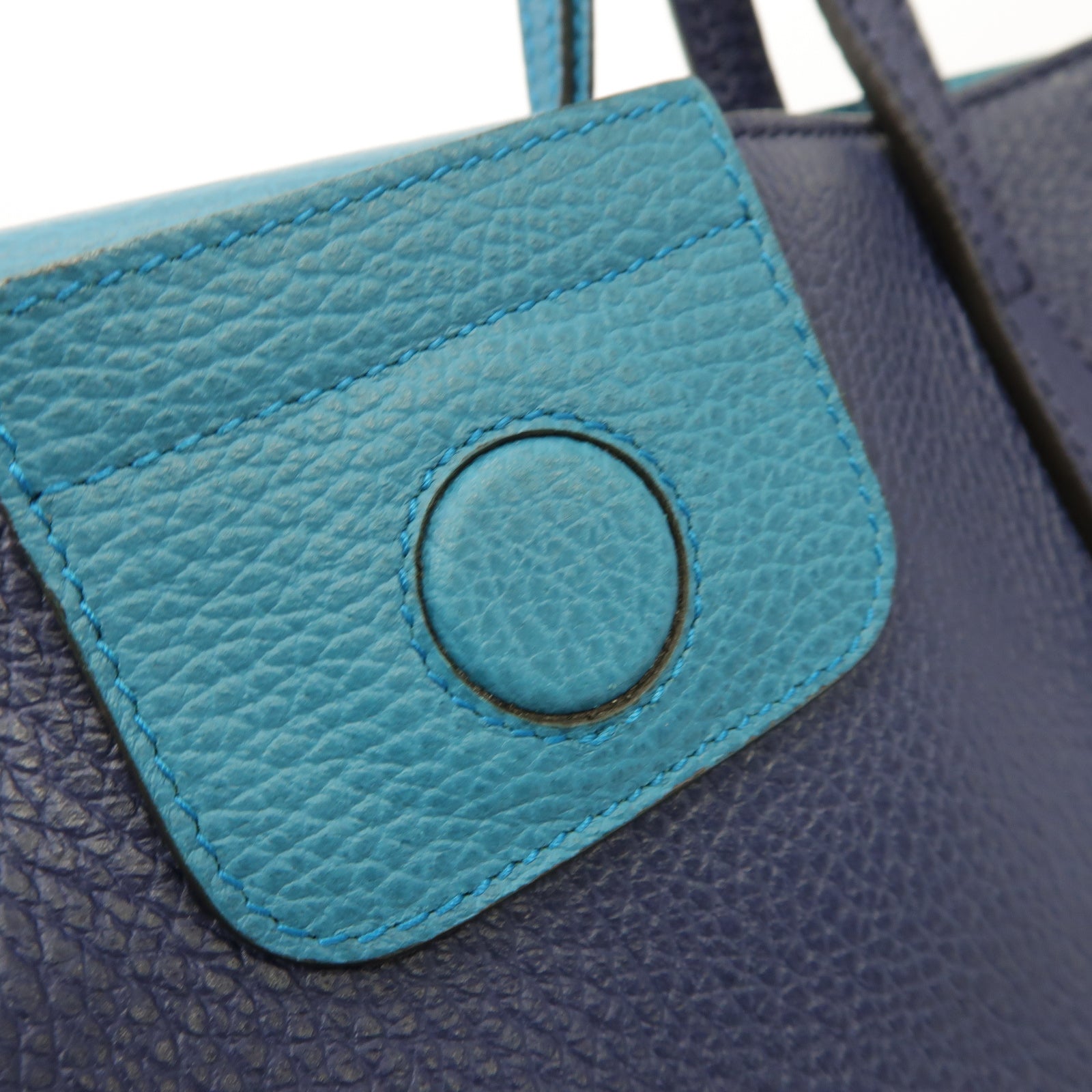 GUCCI 【激減優惠】牛皮皮革Swing Large Tote Bag金扣Tote Bag藍色