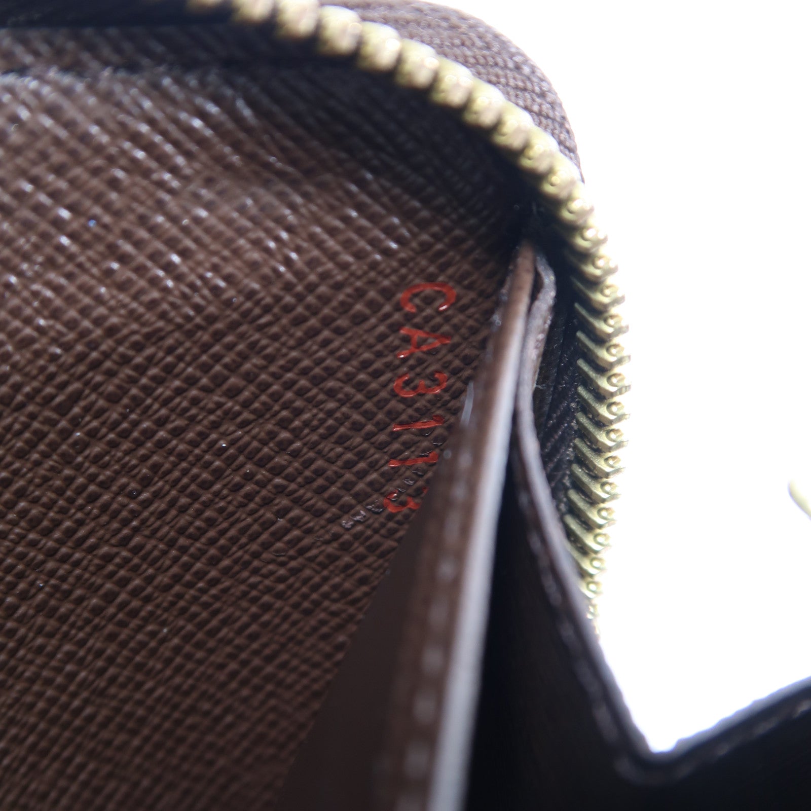 LOUIS VUITTON Damier Zipper Wallet金扣長錢包啡色