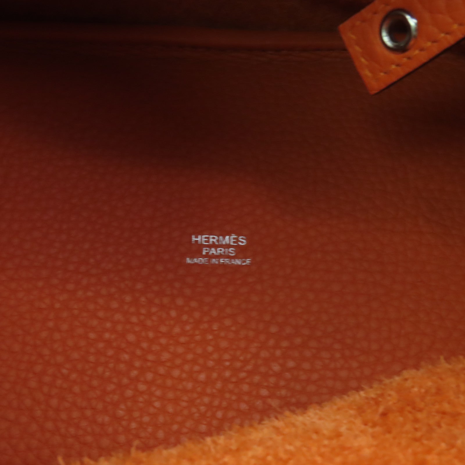 HERMES 【激減優惠】Clemence皮革Picotin PM銀扣手挽袋Orange橙色