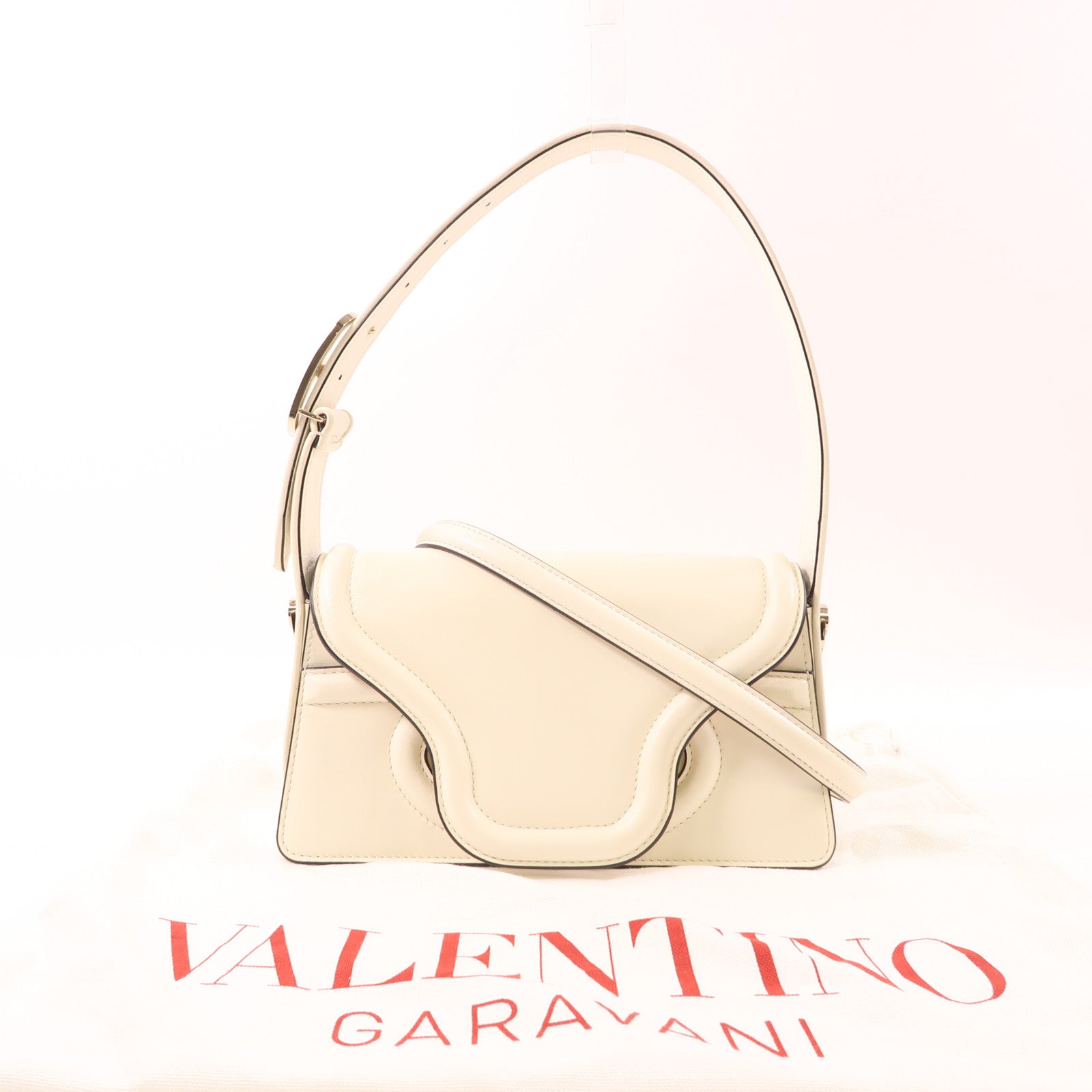 Valentino 牛皮皮革2 Way Shoulder金扣手挽肩背兩用袋